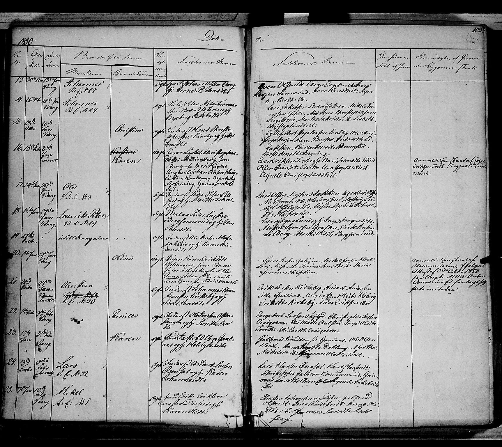 Vang prestekontor, Hedmark, AV/SAH-PREST-008/H/Ha/Haa/L0010: Parish register (official) no. 10, 1841-1855, p. 103