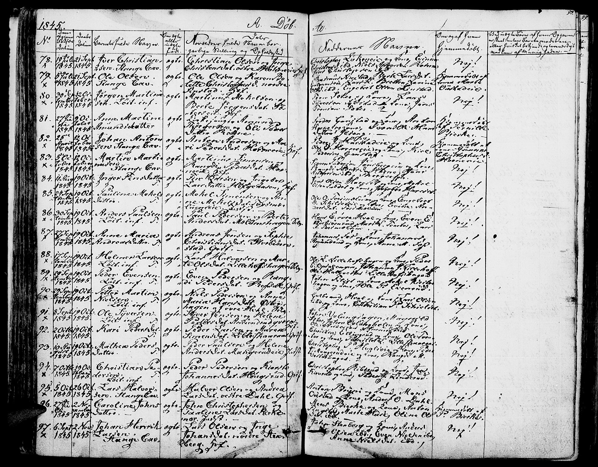 Romedal prestekontor, SAH/PREST-004/K/L0003: Parish register (official) no. 3, 1829-1846, p. 93