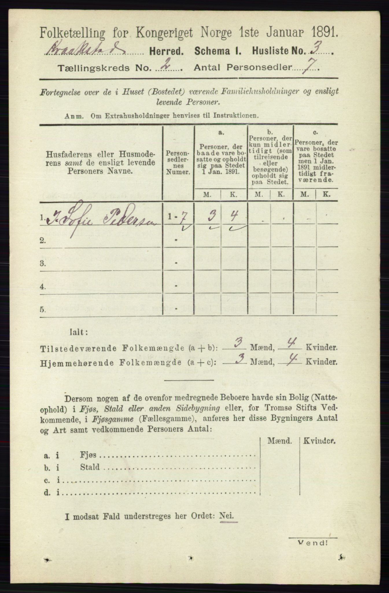 RA, 1891 census for 0212 Kråkstad, 1891, p. 677