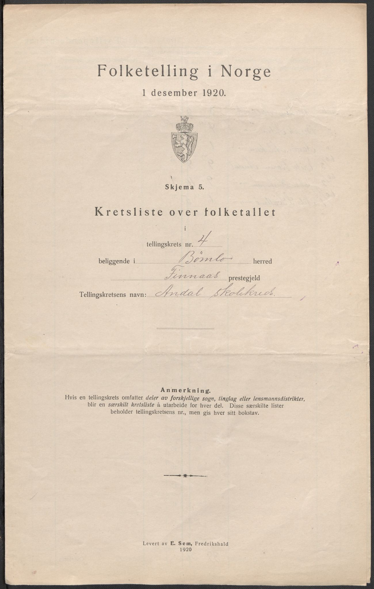 SAB, 1920 census for Bømlo, 1920, p. 17