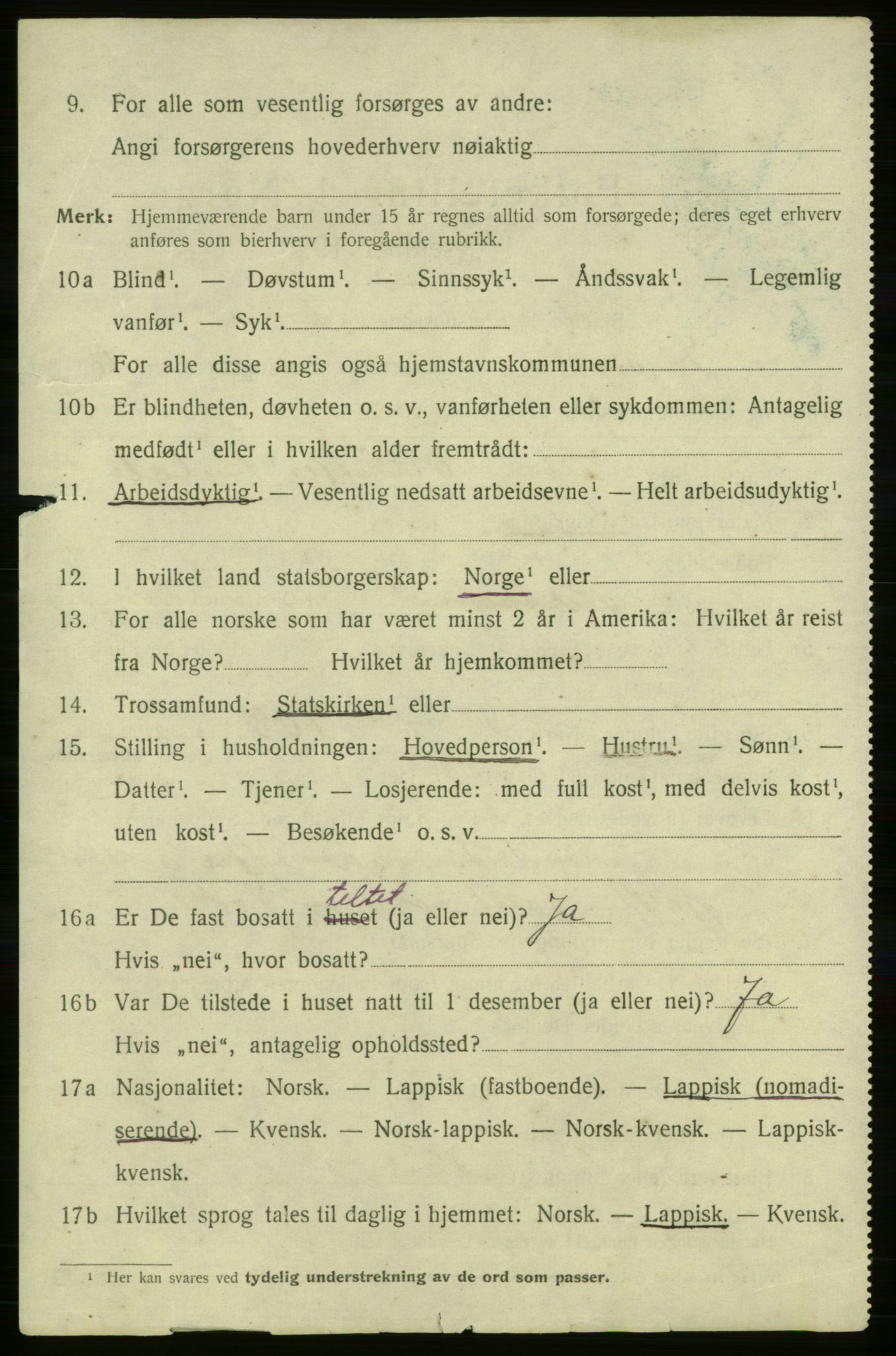 SATØ, 1920 census for Karasjok, 1920, p. 1921