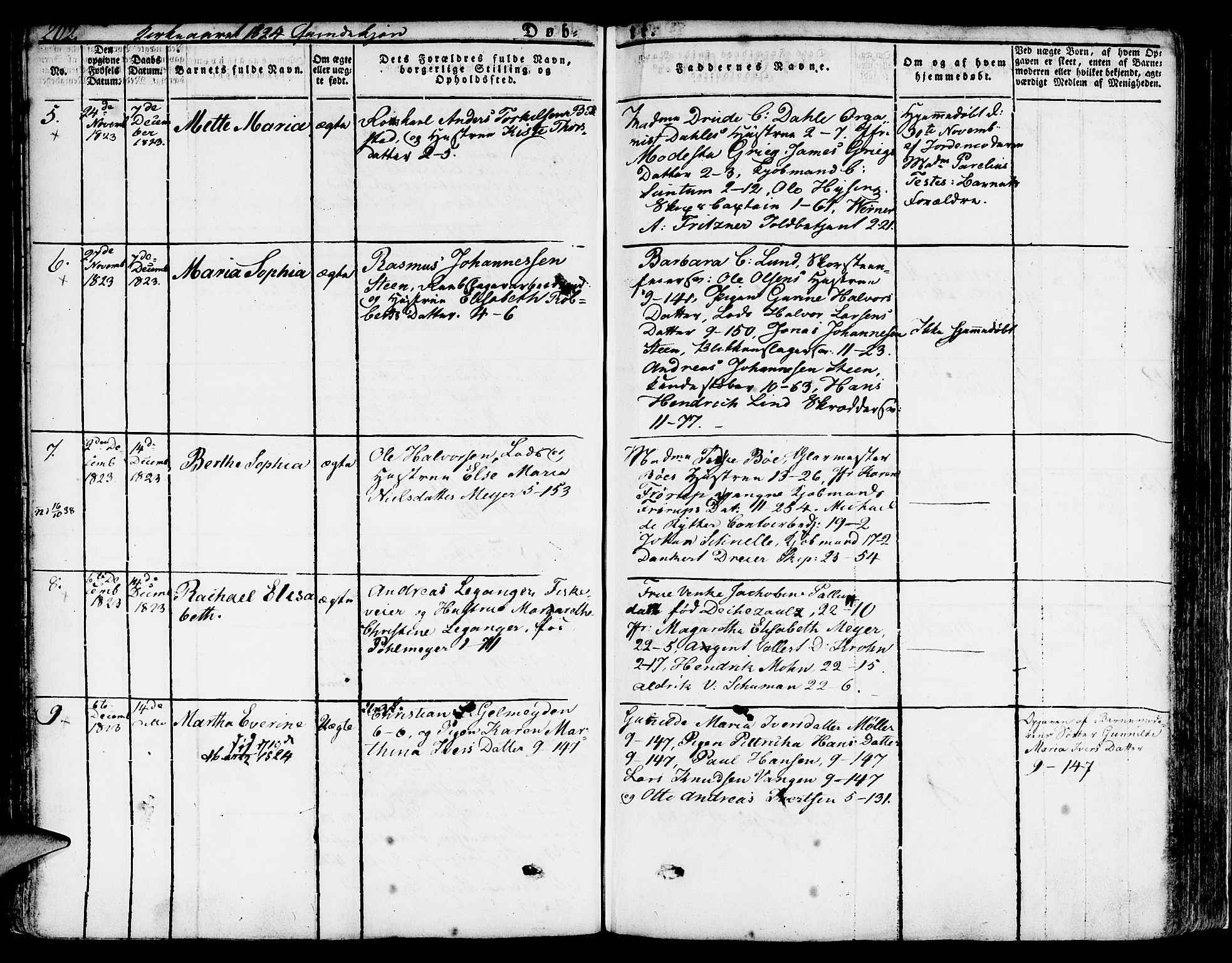 Nykirken Sokneprestembete, SAB/A-77101/H/Hab: Parish register (copy) no. A 5I, 1821-1841, p. 202