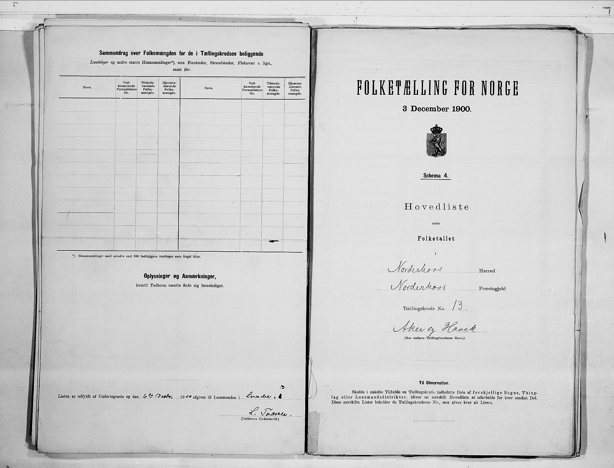 RA, 1900 census for Norderhov, 1900, p. 38