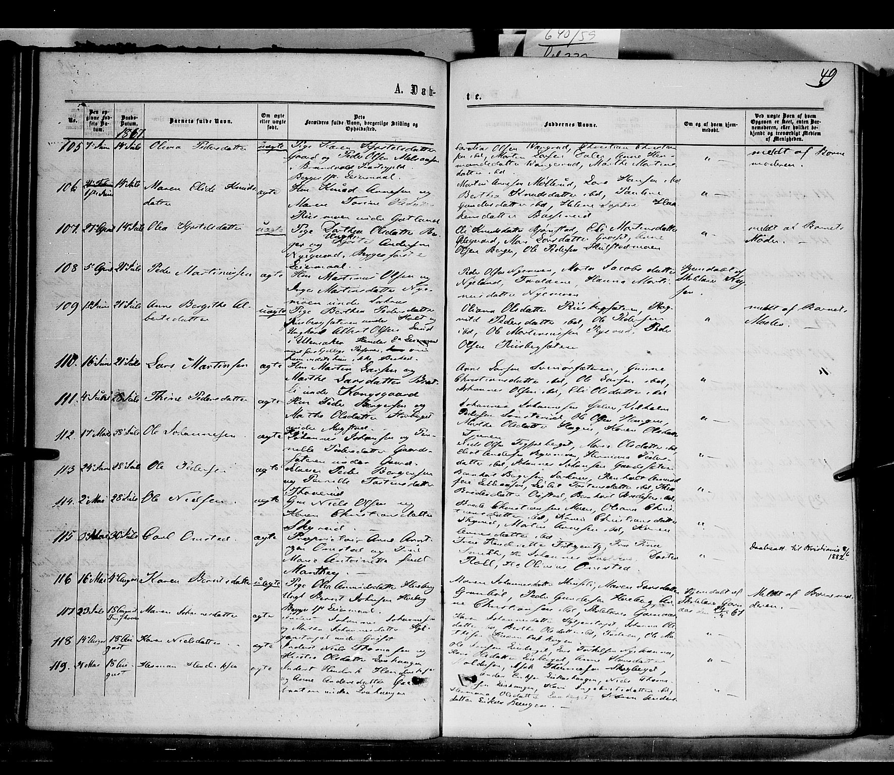 Grue prestekontor, SAH/PREST-036/H/Ha/Haa/L0010: Parish register (official) no. 10, 1864-1873, p. 49