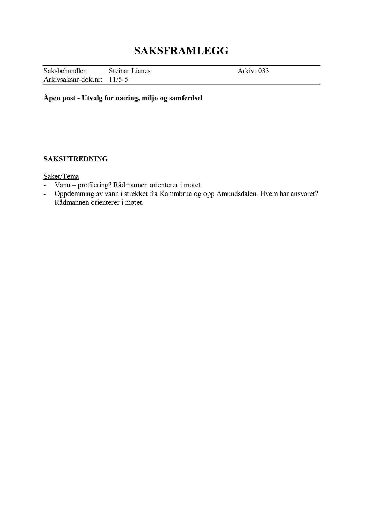 Klæbu Kommune, TRKO/KK/13-NMS/L004: Utvalg for næring, miljø og samferdsel, 2011, p. 138