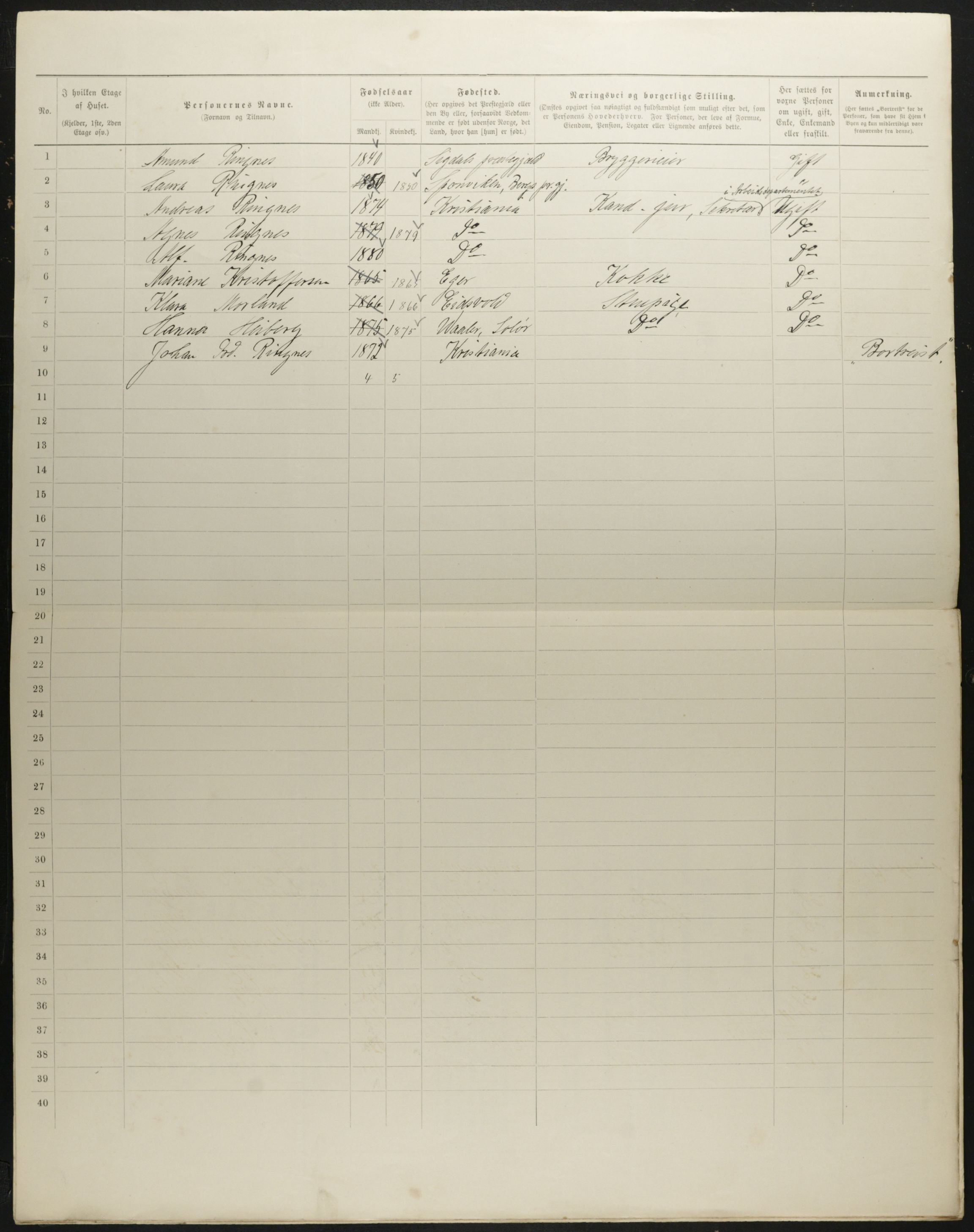 OBA, Municipal Census 1901 for Kristiania, 1901, p. 816