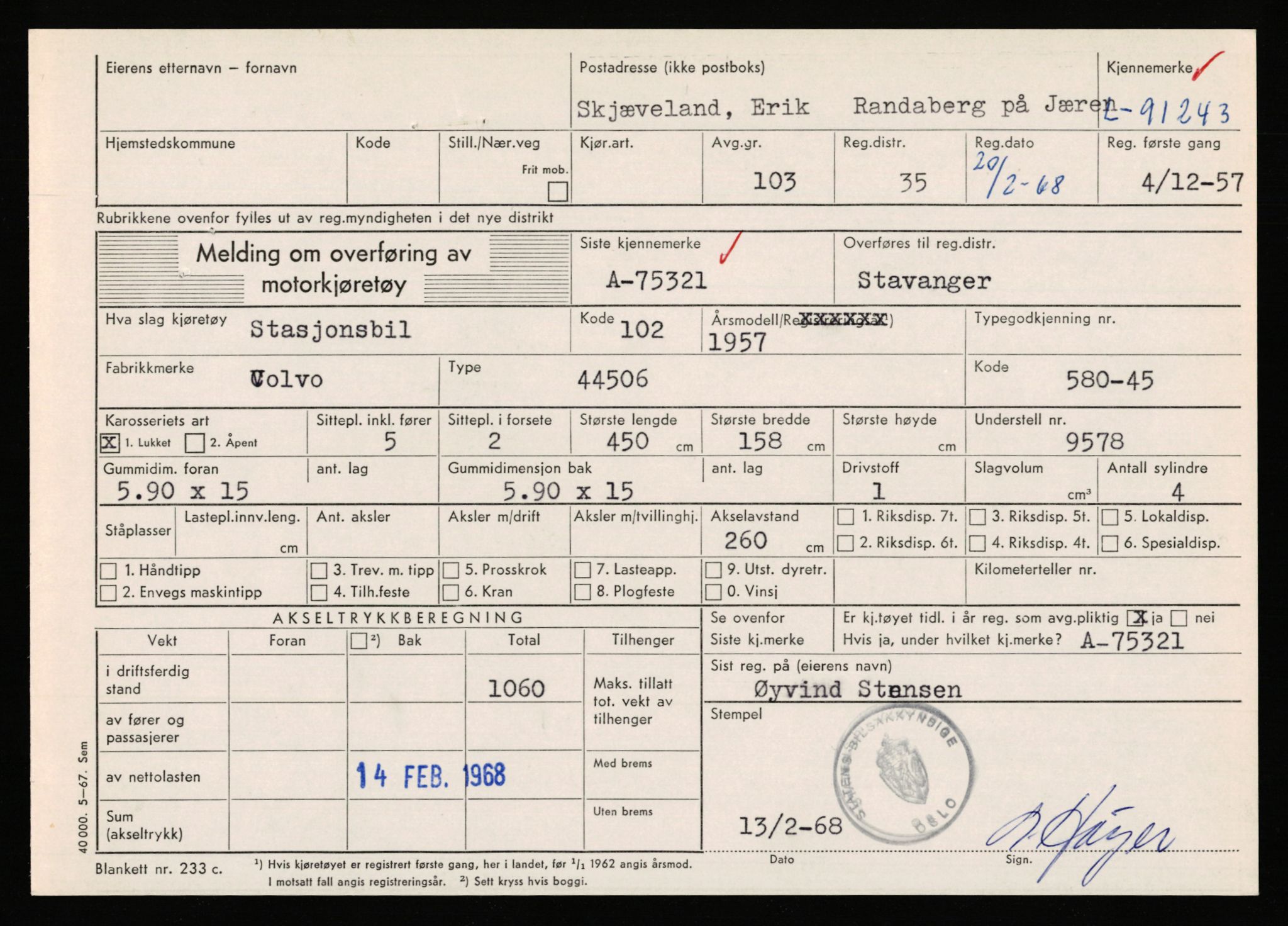 Stavanger trafikkstasjon, AV/SAST-A-101942/0/F/L0075: L-88800 - L-92499, 1930-1971, p. 1590