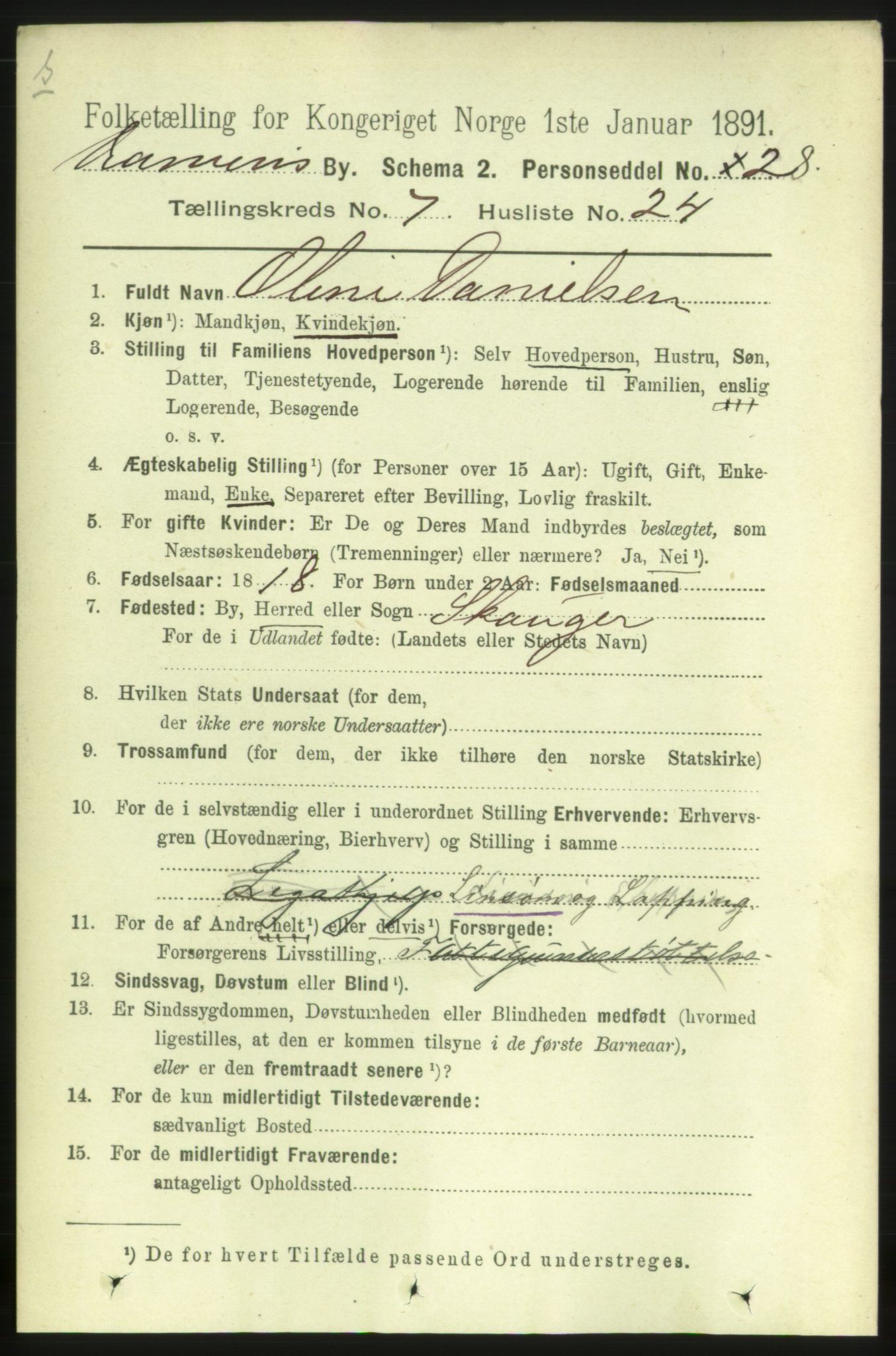 RA, 1891 census for 0602 Drammen, 1891, p. 6716