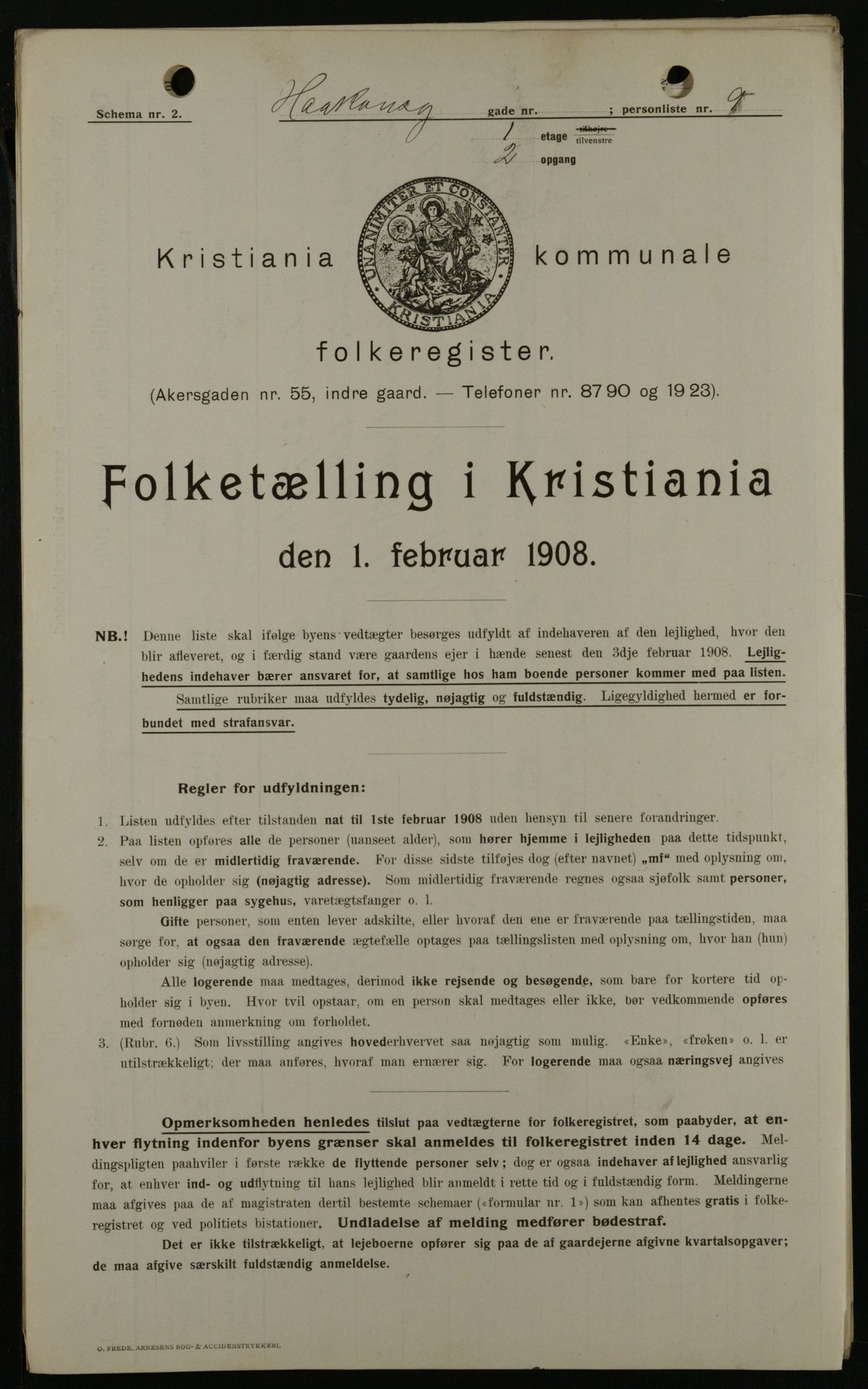 OBA, Municipal Census 1908 for Kristiania, 1908, p. 38425