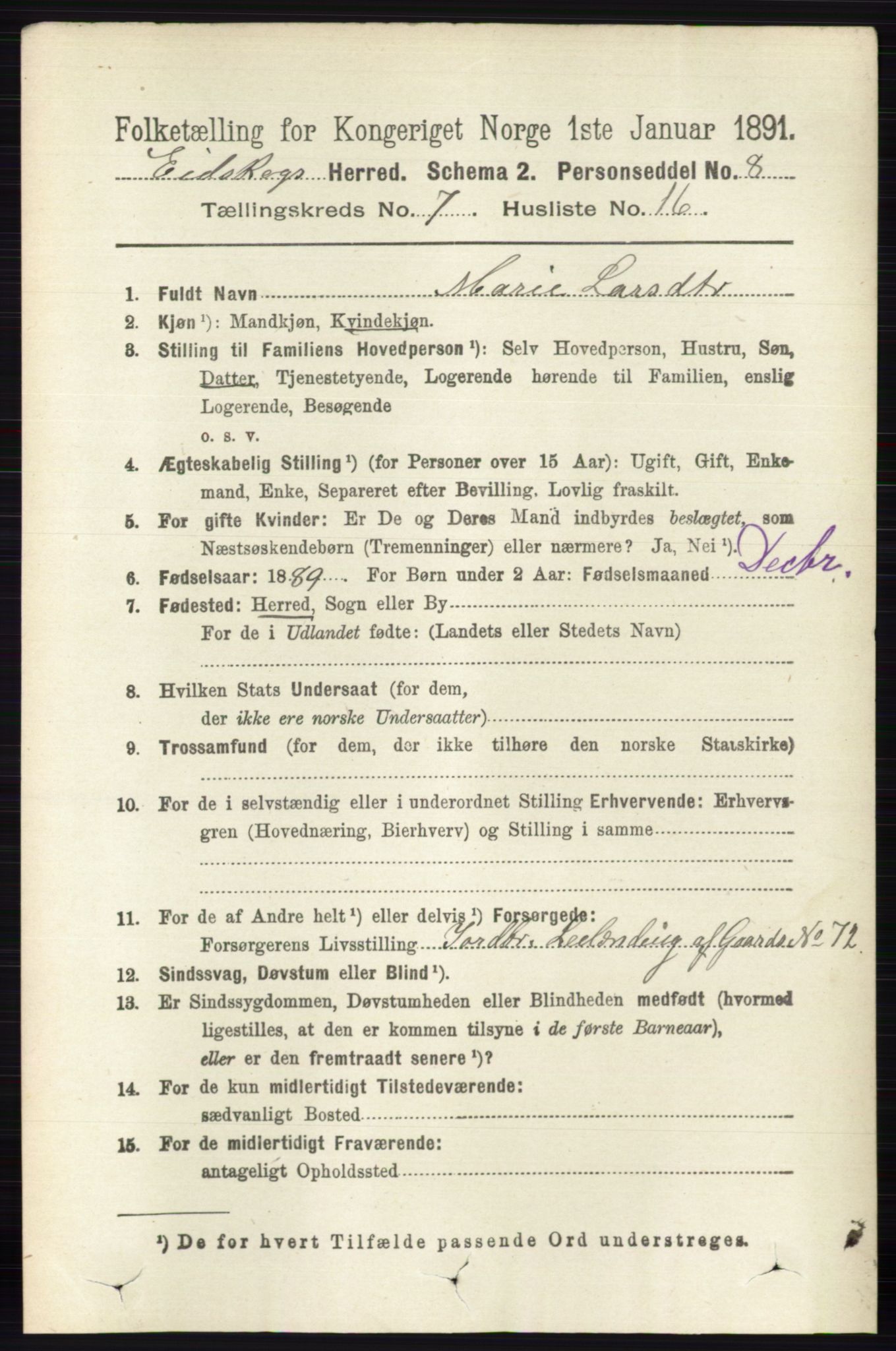 RA, 1891 census for 0420 Eidskog, 1891, p. 3782