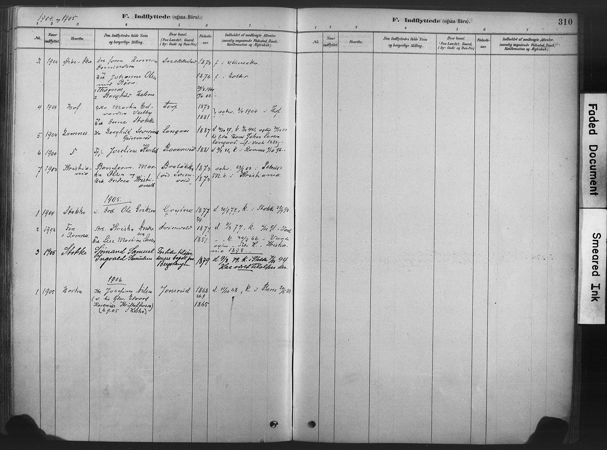 Våle kirkebøker, SAKO/A-334/F/Fa/L0011: Parish register (official) no. I 11, 1878-1906, p. 310