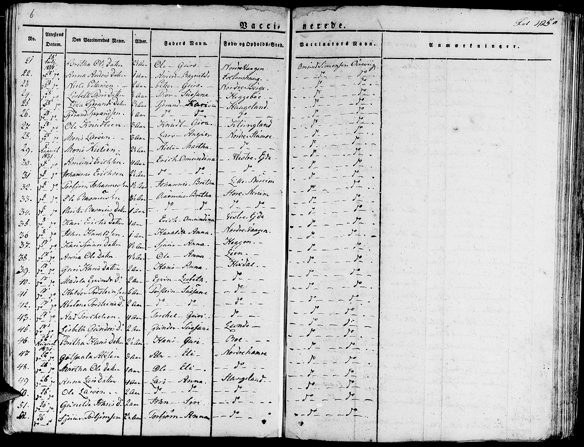 Fjelberg sokneprestembete, AV/SAB-A-75201/H/Haa: Parish register (official) no. A 5, 1822-1834, p. 425