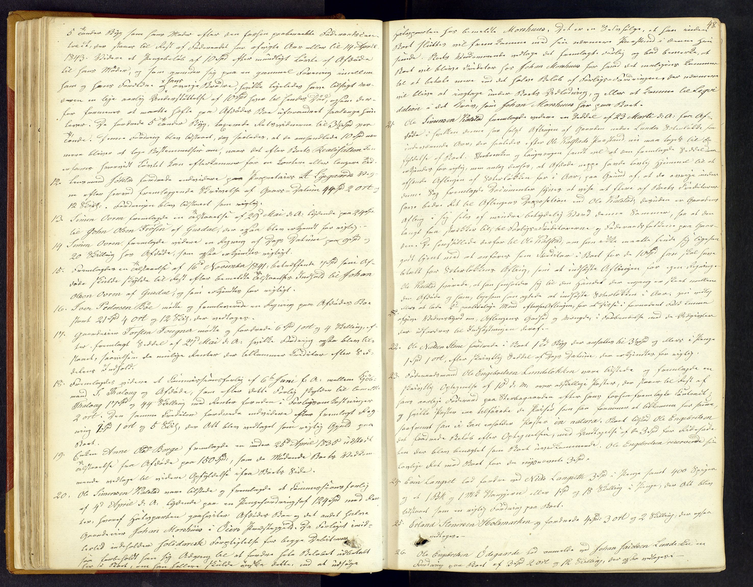 Sør-Gudbrandsdal tingrett, SAH/TING-004/J/Ja/Jac/L0001: Skifteforhandlings- og skifteutlodningsprotokoll, 1842-1853, p. 47b-48a
