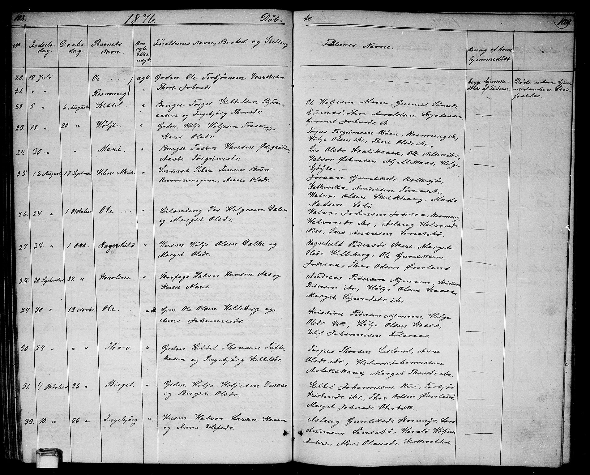 Gransherad kirkebøker, AV/SAKO-A-267/G/Ga/L0002: Parish register (copy) no. I 2, 1854-1886, p. 108-109