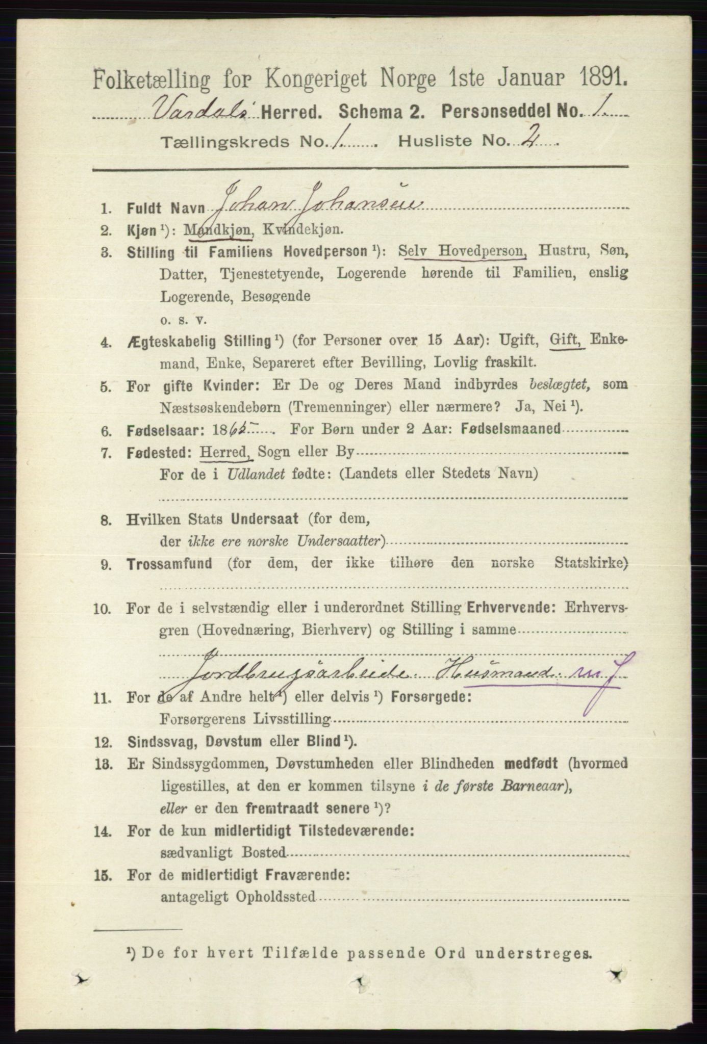 RA, 1891 census for 0527 Vardal, 1891, p. 93