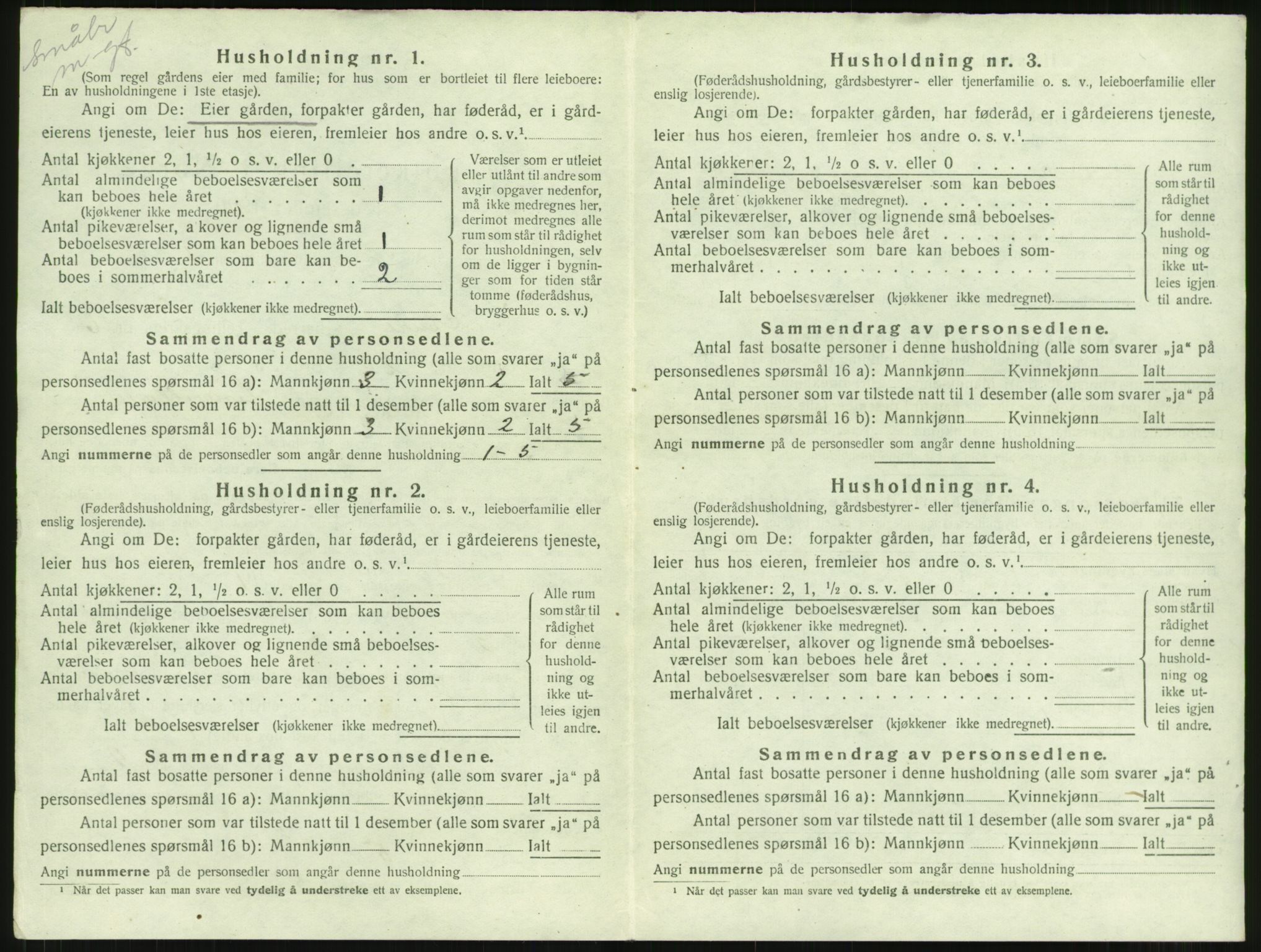 SAT, 1920 census for Aure, 1920, p. 323