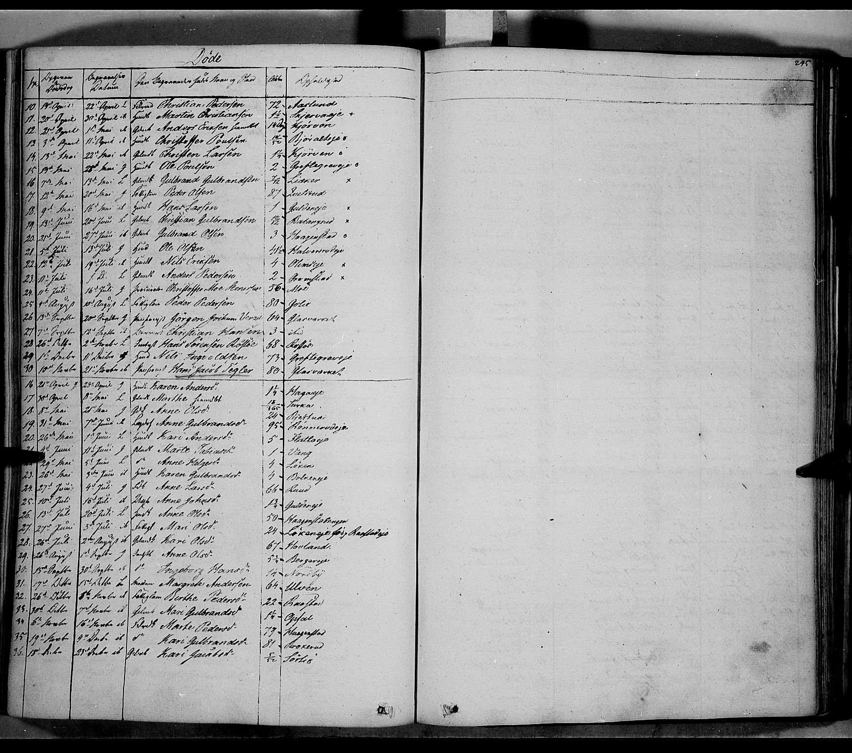 Jevnaker prestekontor, SAH/PREST-116/H/Ha/Haa/L0006: Parish register (official) no. 6, 1837-1857, p. 245