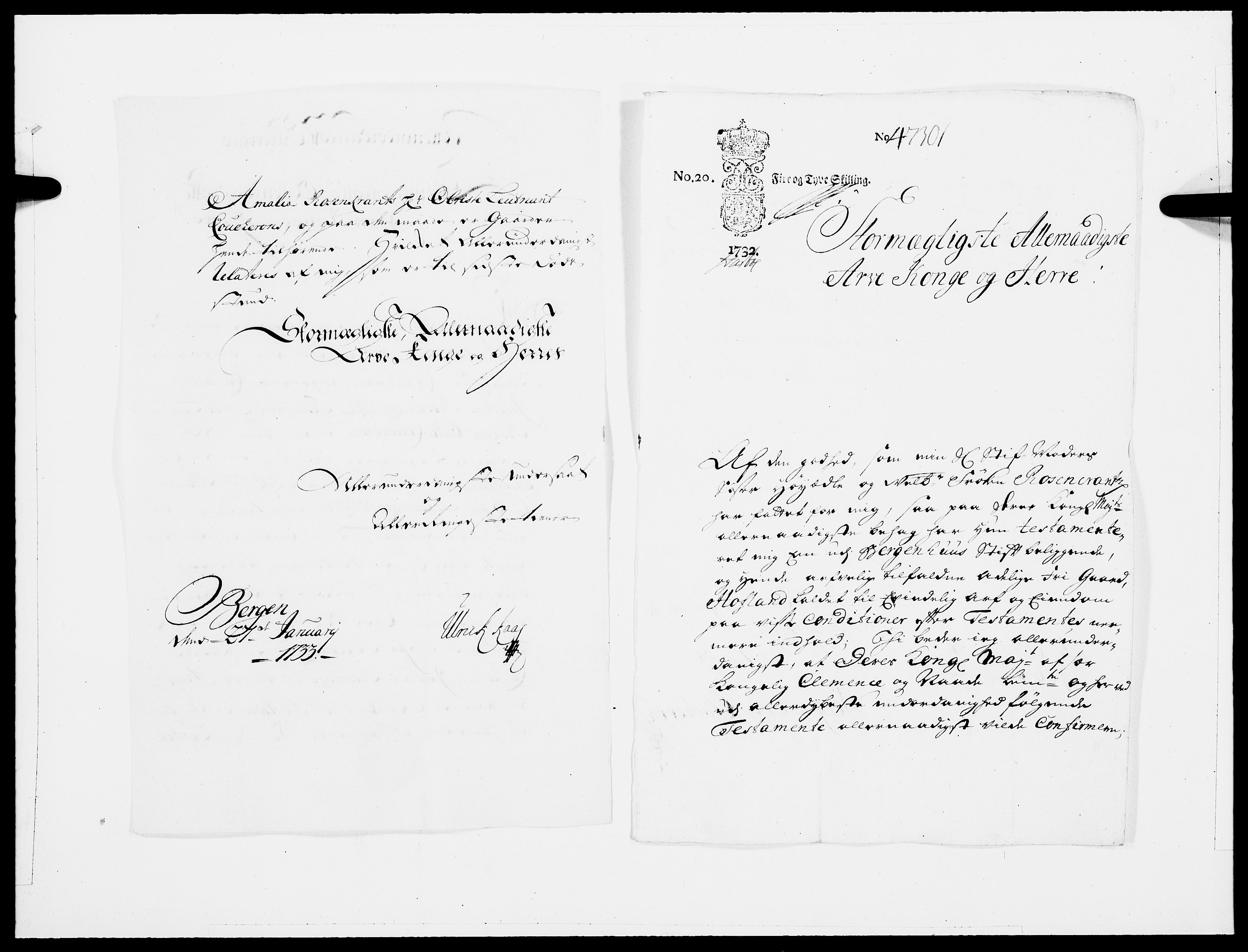 Danske Kanselli 1572-1799, RA/EA-3023/F/Fc/Fcc/Fcca/L0113: Norske innlegg 1572-1799, 1733, p. 87