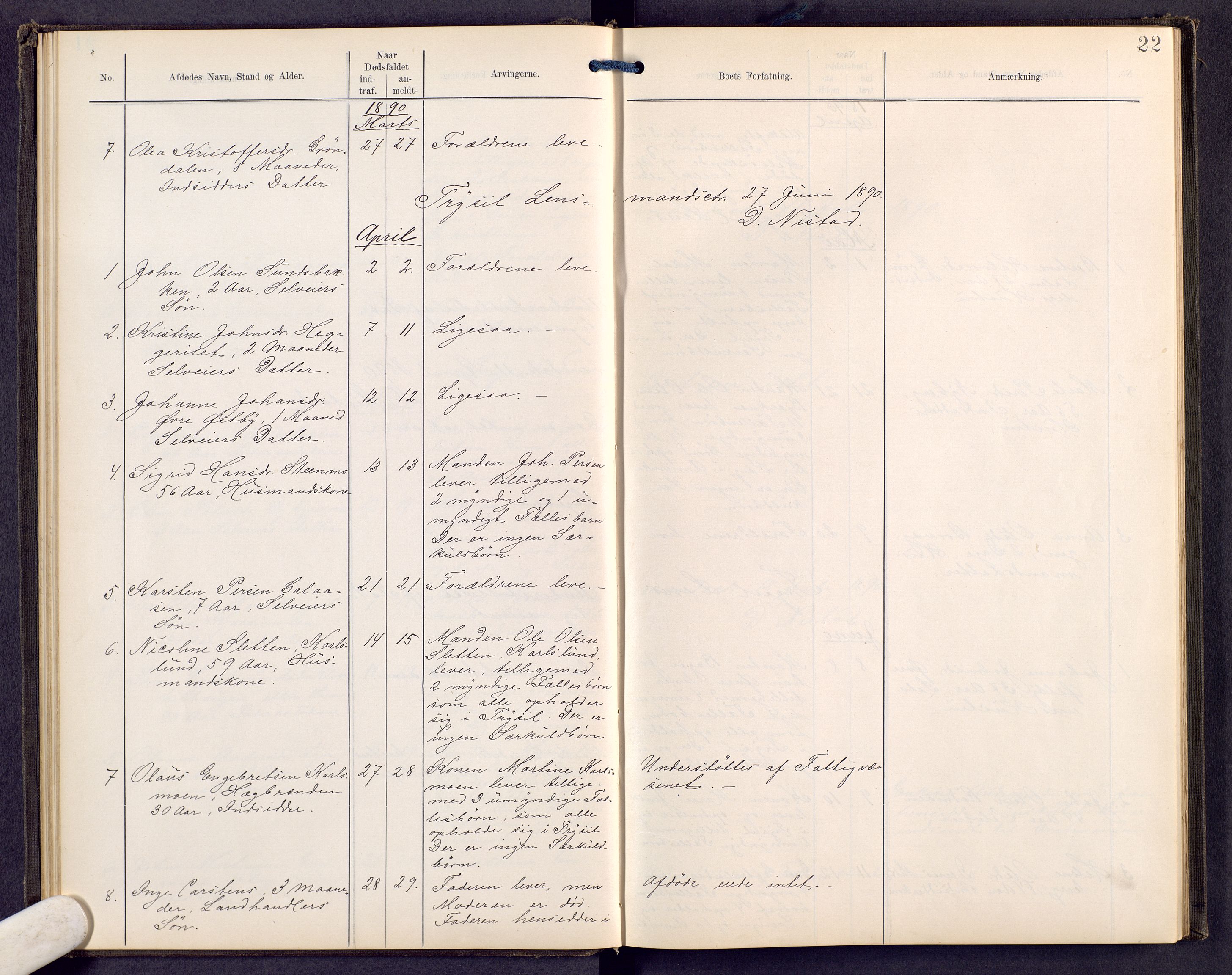 Sør-Østerdal sorenskriveri, AV/SAH-TING-018/J/Jg/L0008: Dødsfallsjournal, 1886-1902, p. 22