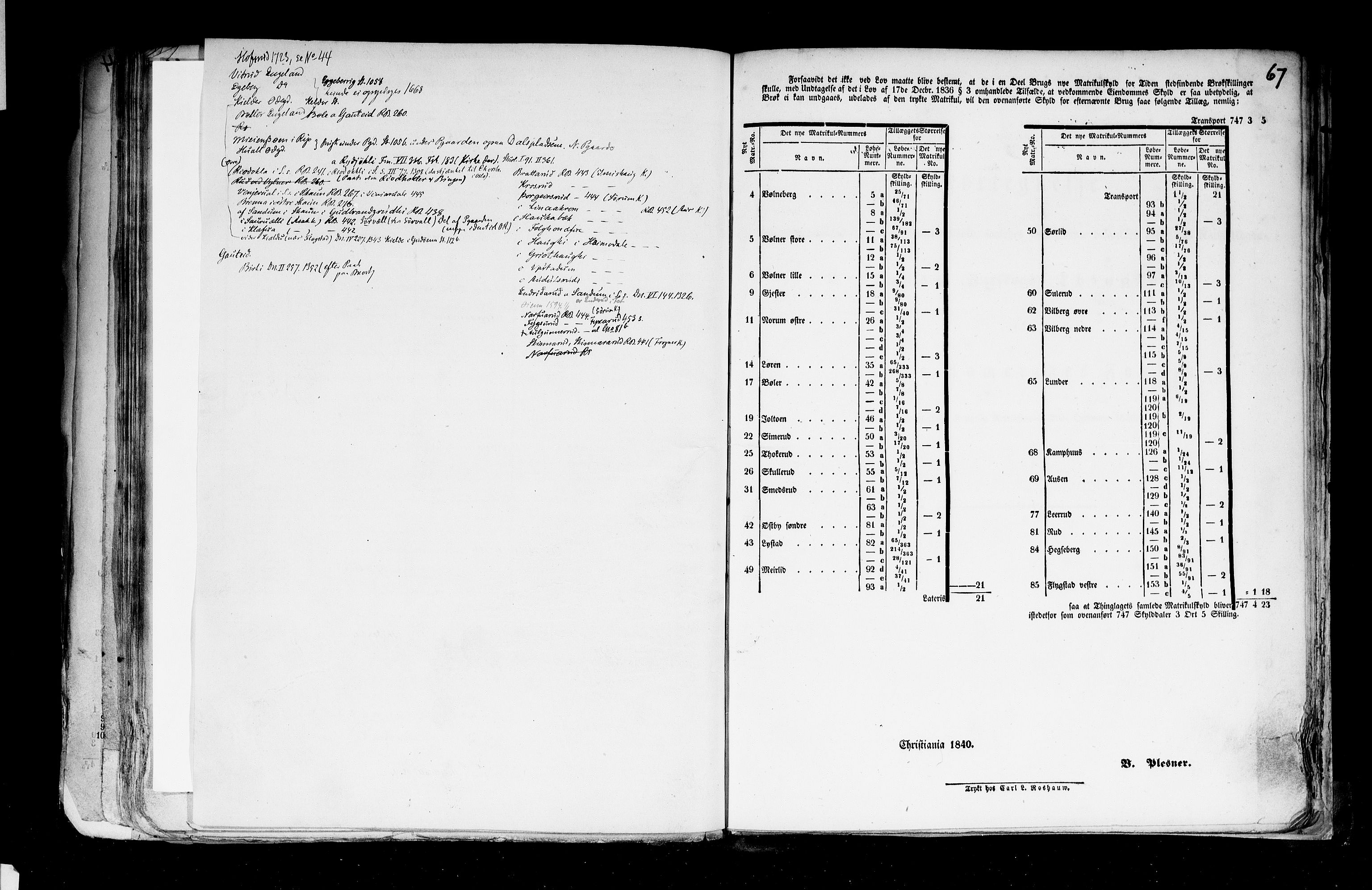 Rygh, RA/PA-0034/F/Fb/L0002: Matrikkelen for 1838 - Akershus amt (Akershus fylke), 1838, p. 67