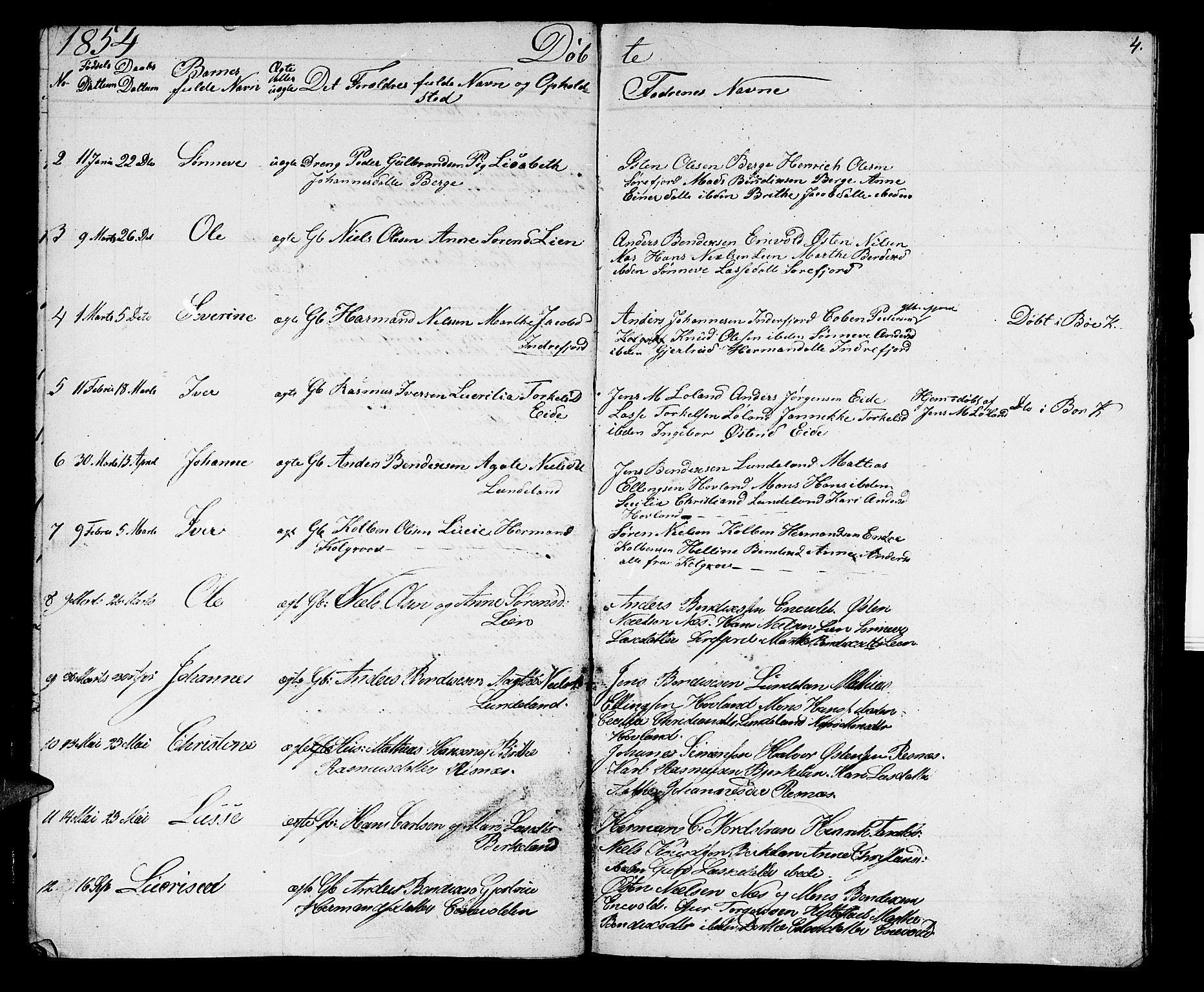 Hyllestad sokneprestembete, AV/SAB-A-80401: Parish register (copy) no. A 1, 1853-1875, p. 4