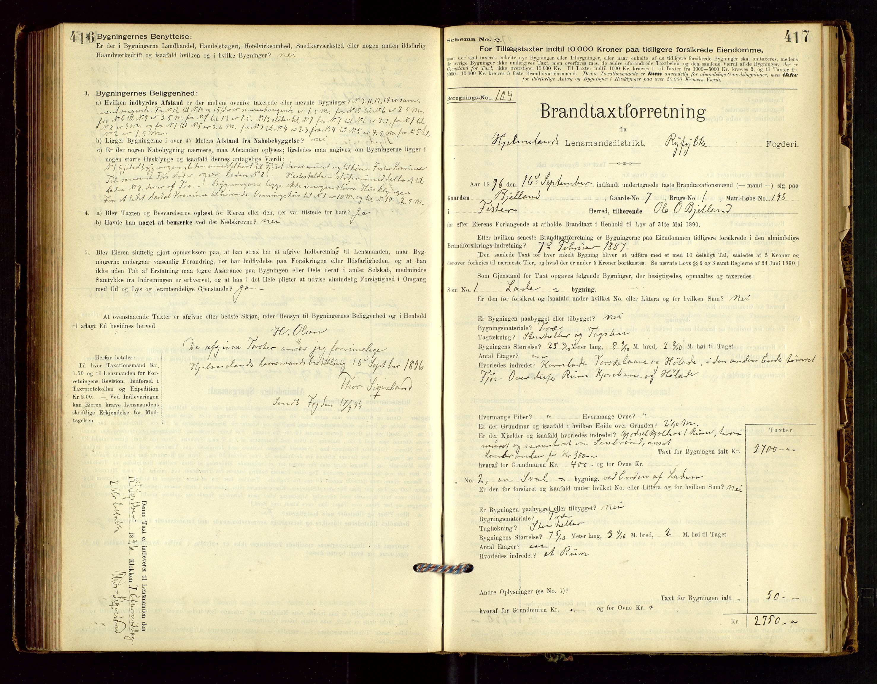 Hjelmeland lensmannskontor, AV/SAST-A-100439/Gob/L0001: "Brandtaxationsprotokol", 1895-1932, p. 416-417