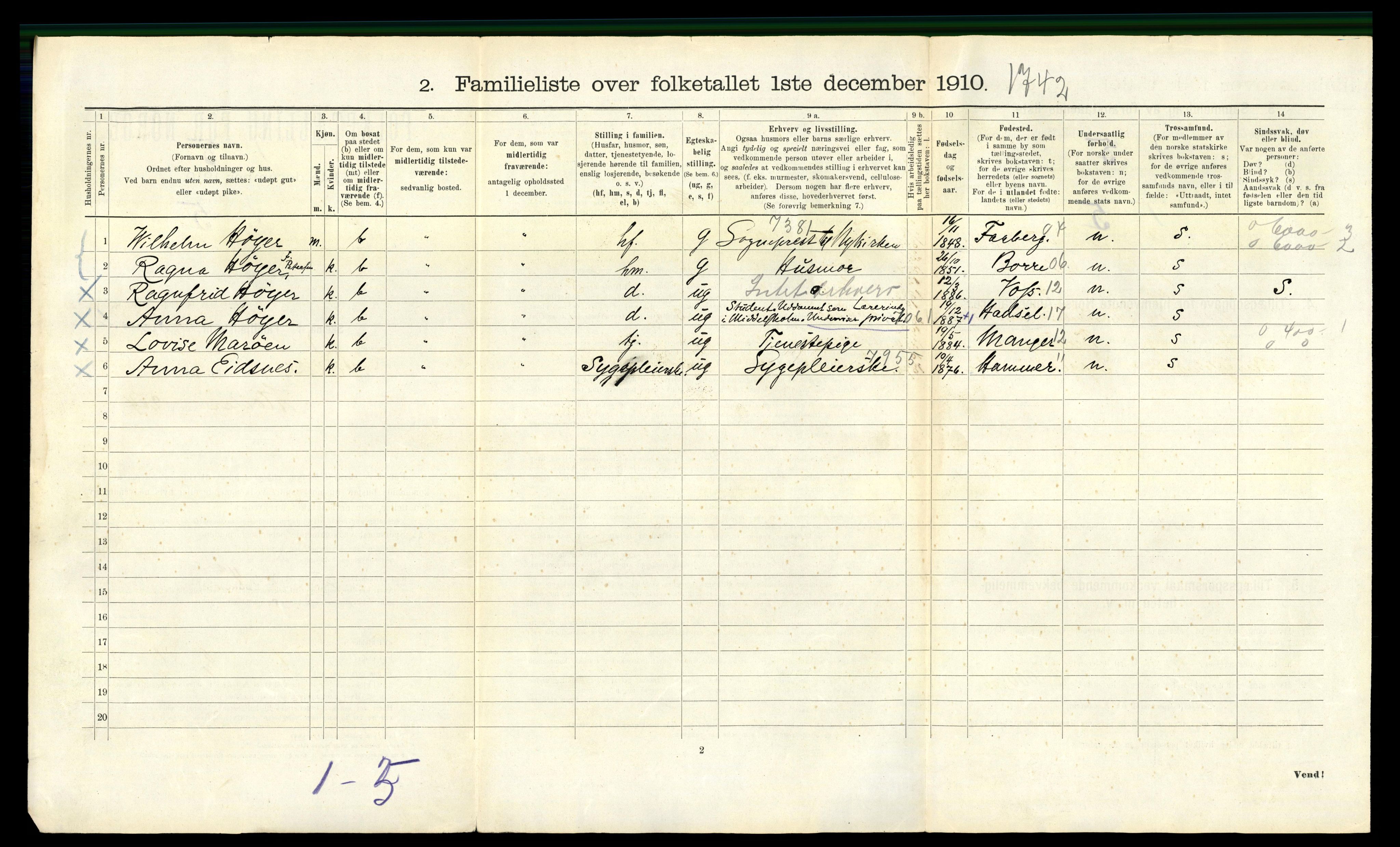 RA, 1910 census for Bergen, 1910, p. 13832