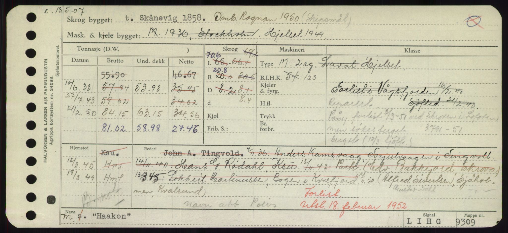 Sjøfartsdirektoratet med forløpere, Skipsmålingen, AV/RA-S-1627/H/Hd/L0017: Fartøy, Holi-Hå, p. 543