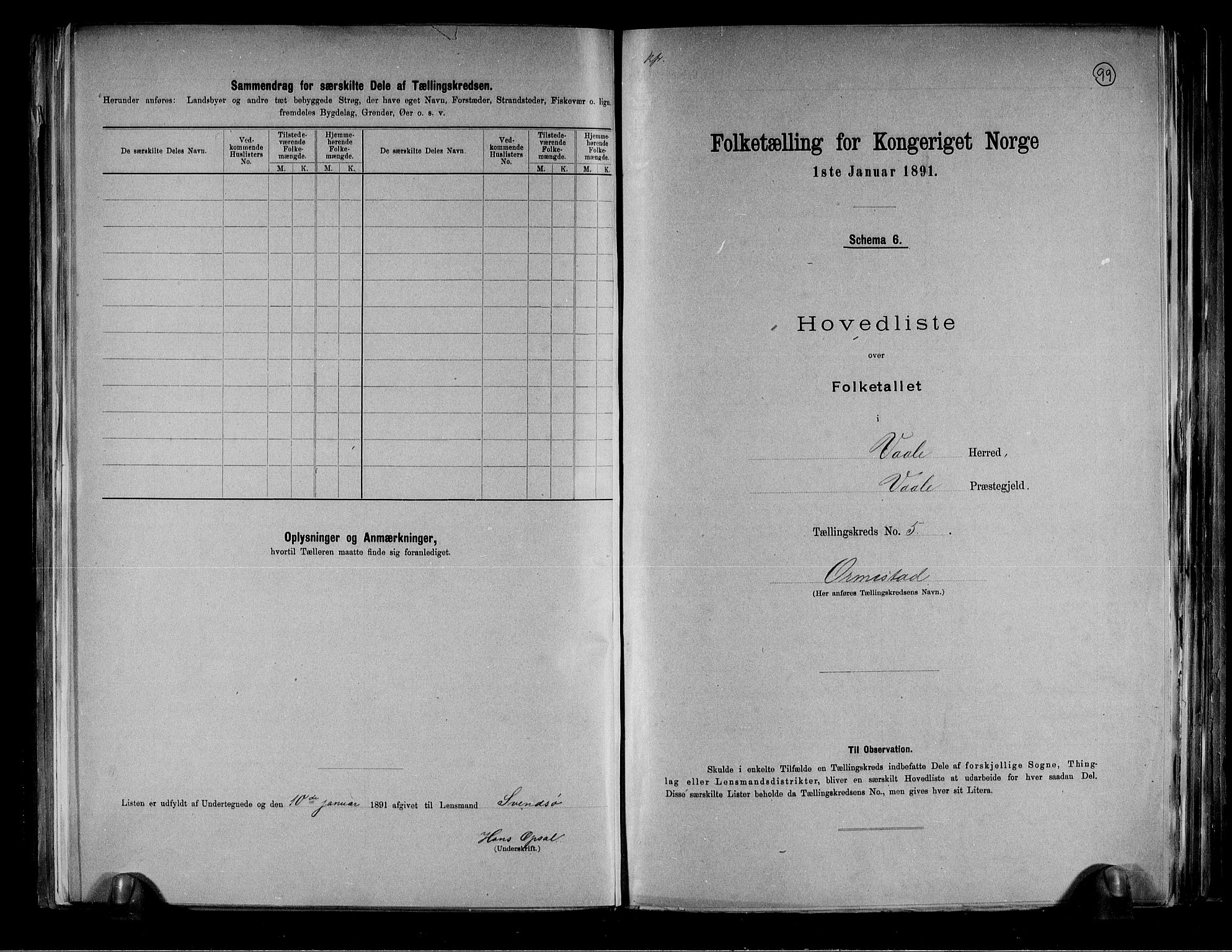 RA, 1891 census for 0716 Våle, 1891, p. 14