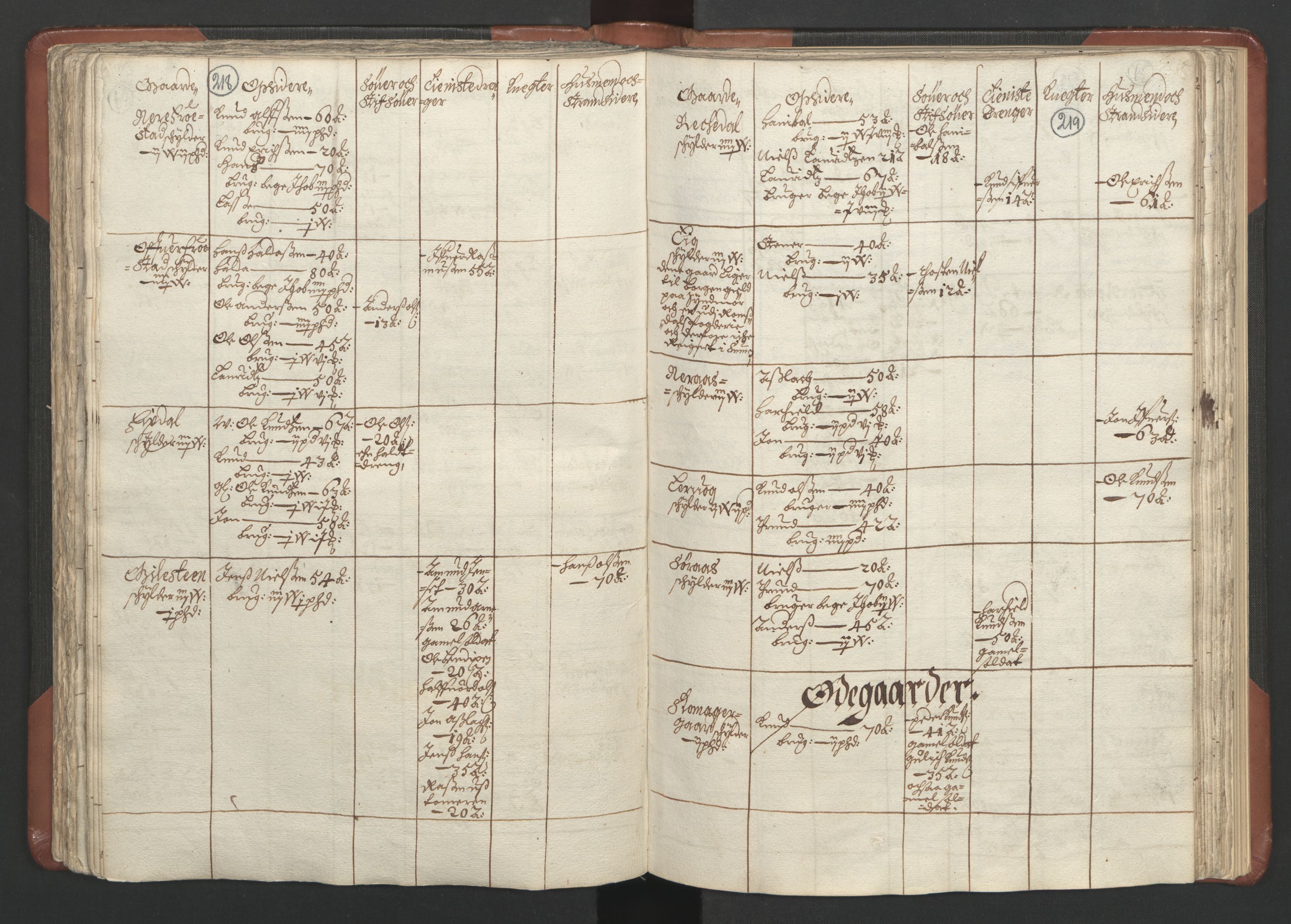 RA, Bailiff's Census 1664-1666, no. 16: Romsdal fogderi and Sunnmøre fogderi, 1664-1665, p. 218-219