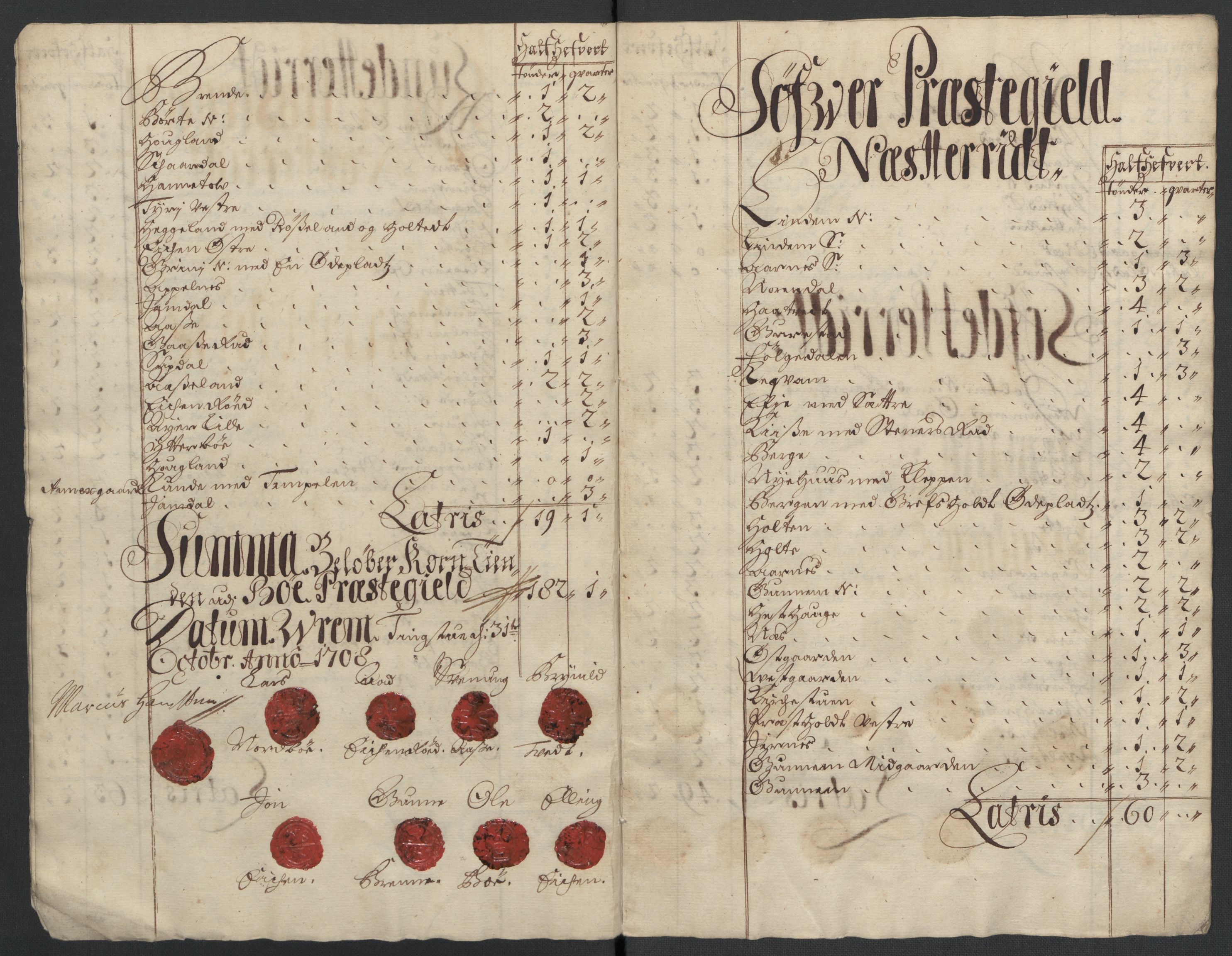 Rentekammeret inntil 1814, Reviderte regnskaper, Fogderegnskap, AV/RA-EA-4092/R36/L2118: Fogderegnskap Øvre og Nedre Telemark og Bamble, 1708-1709, p. 34