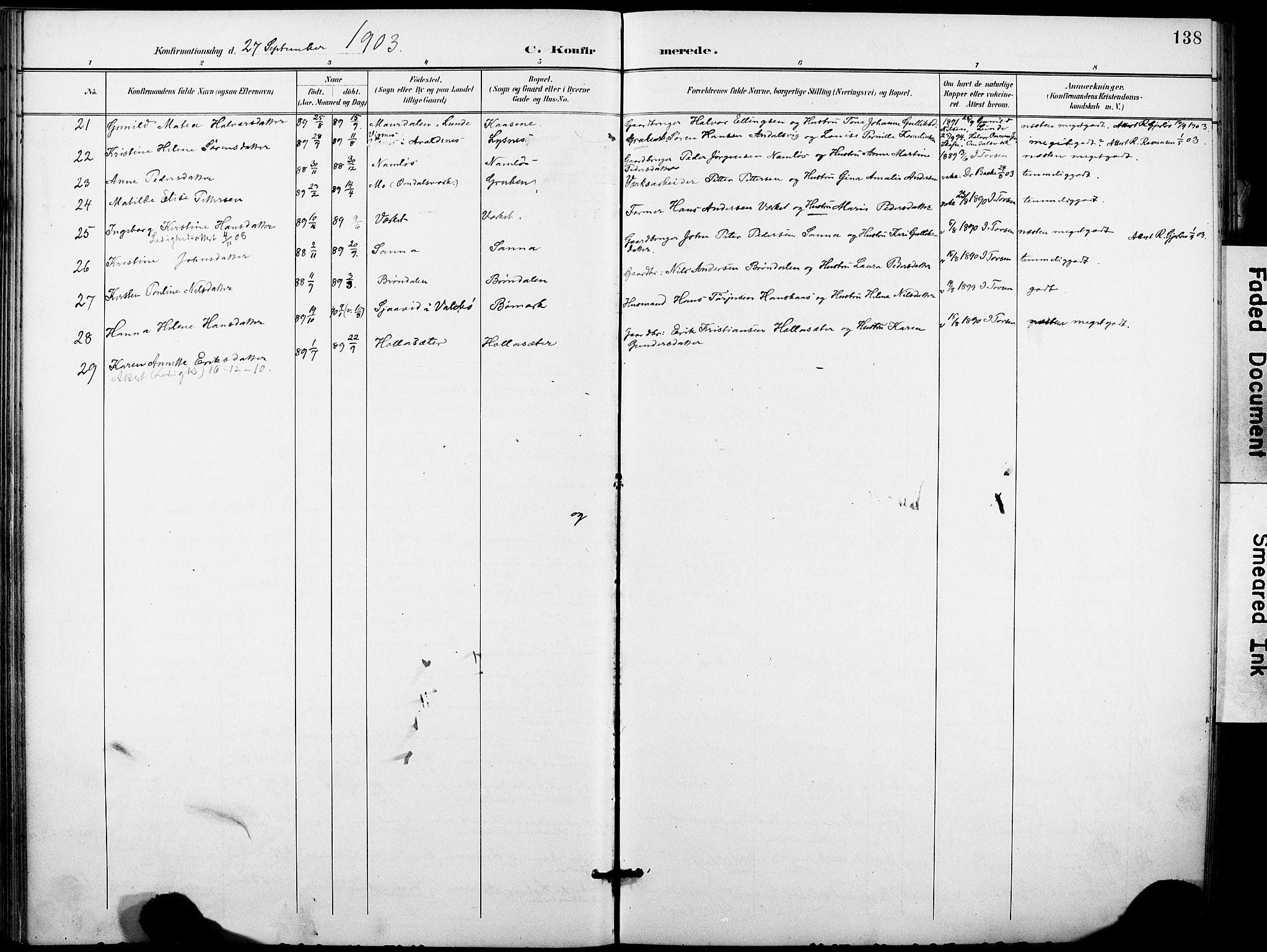 Holla kirkebøker, SAKO/A-272/F/Fa/L0010: Parish register (official) no. 10, 1897-1907, p. 138