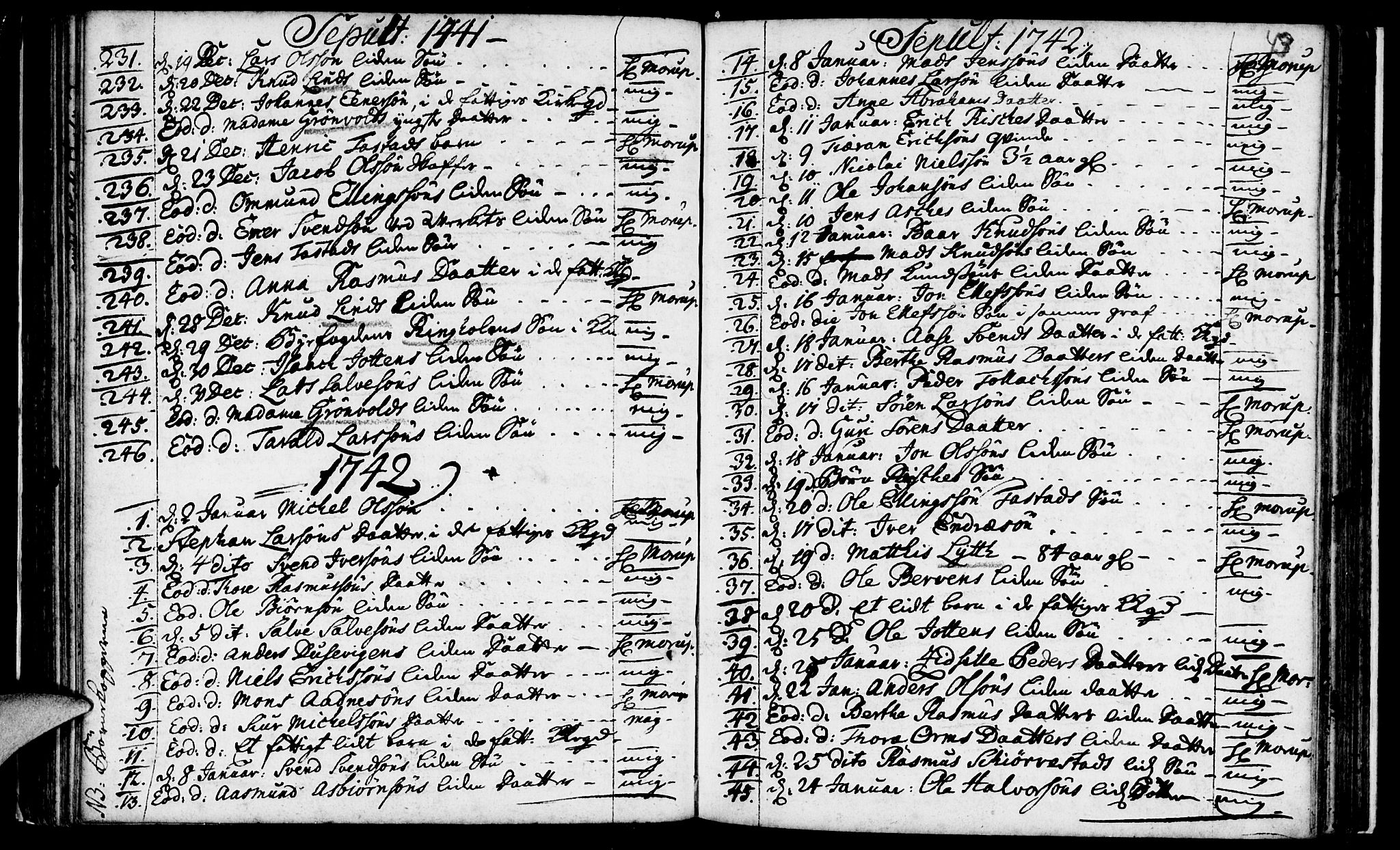 Domkirken sokneprestkontor, AV/SAST-A-101812/001/30/30BA/L0003: Parish register (official) no. A 3 /1, 1738-1760, p. 43