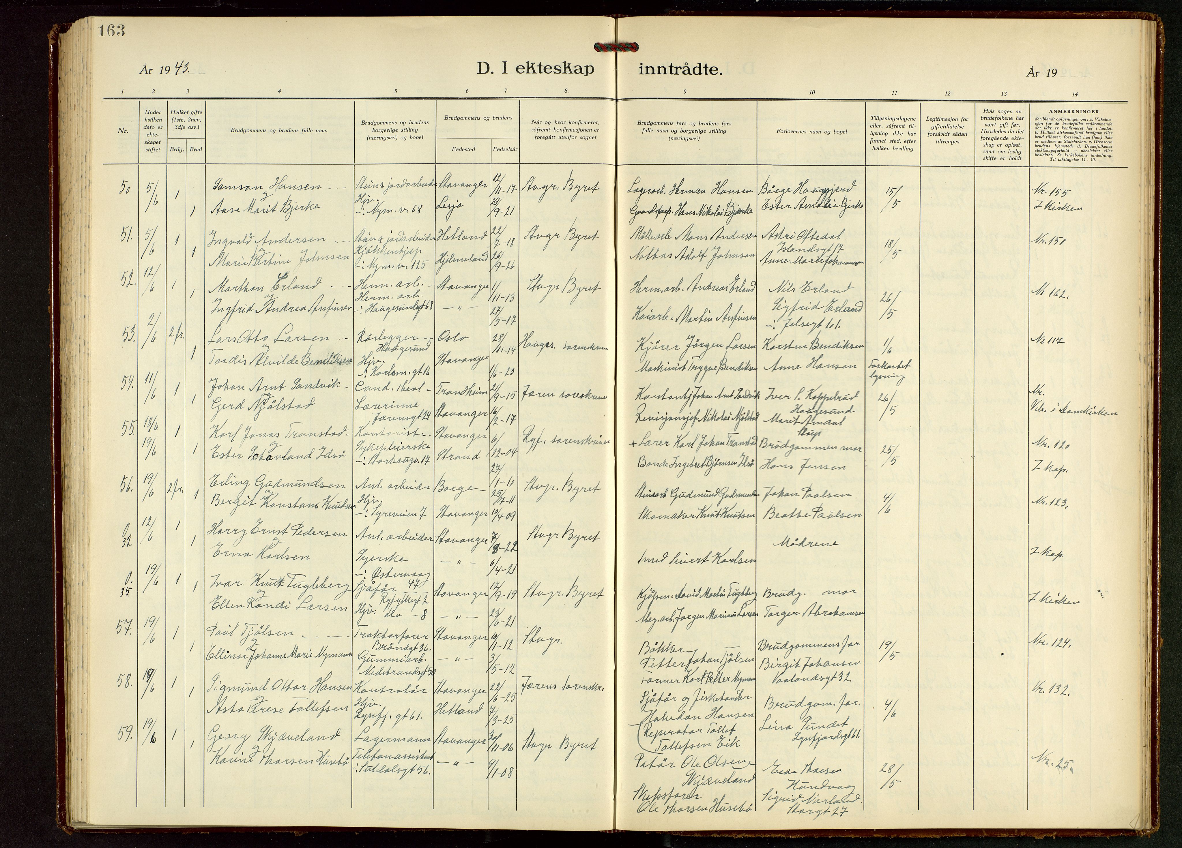 St. Johannes sokneprestkontor, AV/SAST-A-101814/001/30/30BB/L0010: Parish register (copy) no. B 10, 1933-1946, p. 163