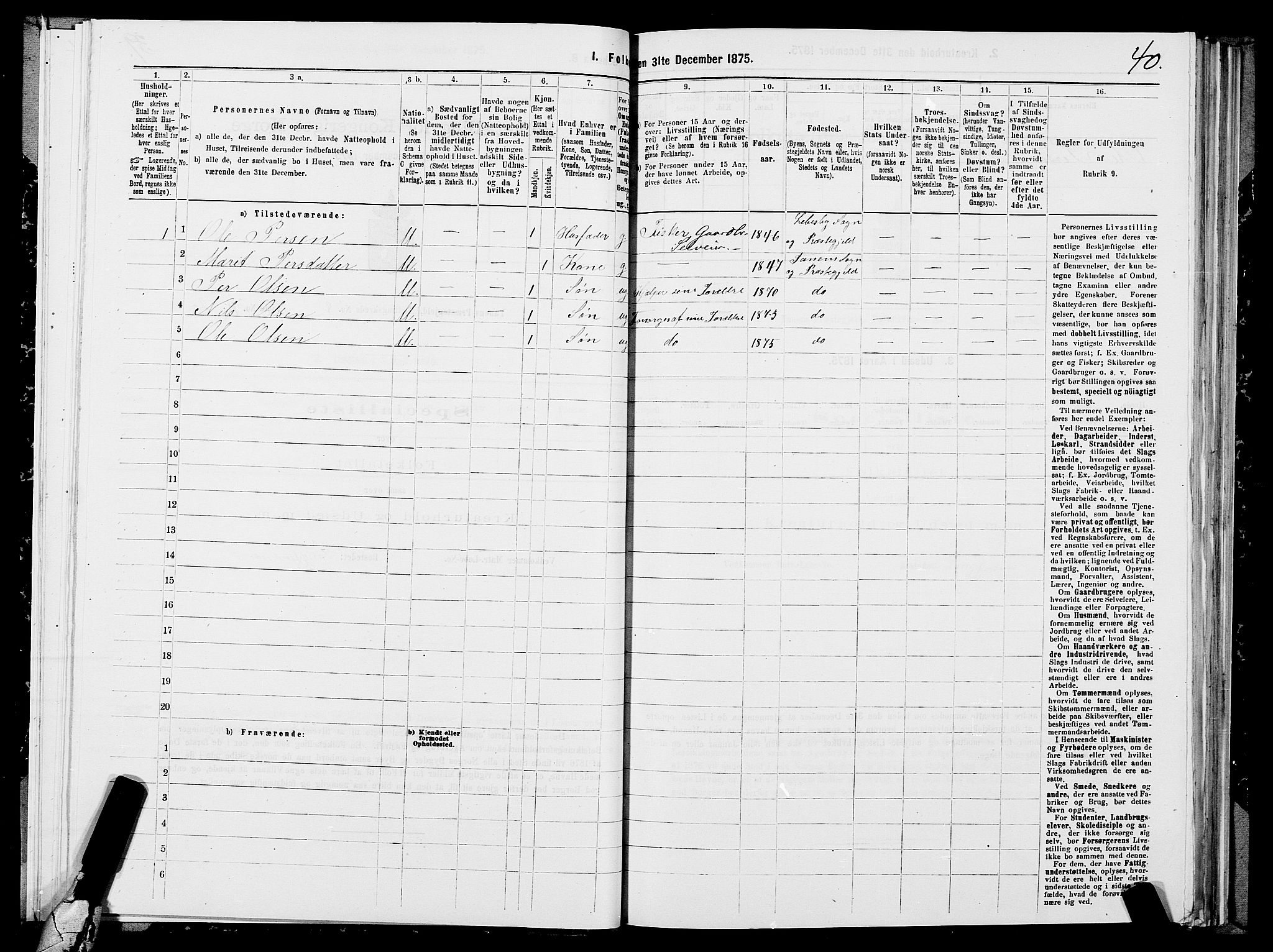 SATØ, 1875 census for 2025P Tana, 1875, p. 3040