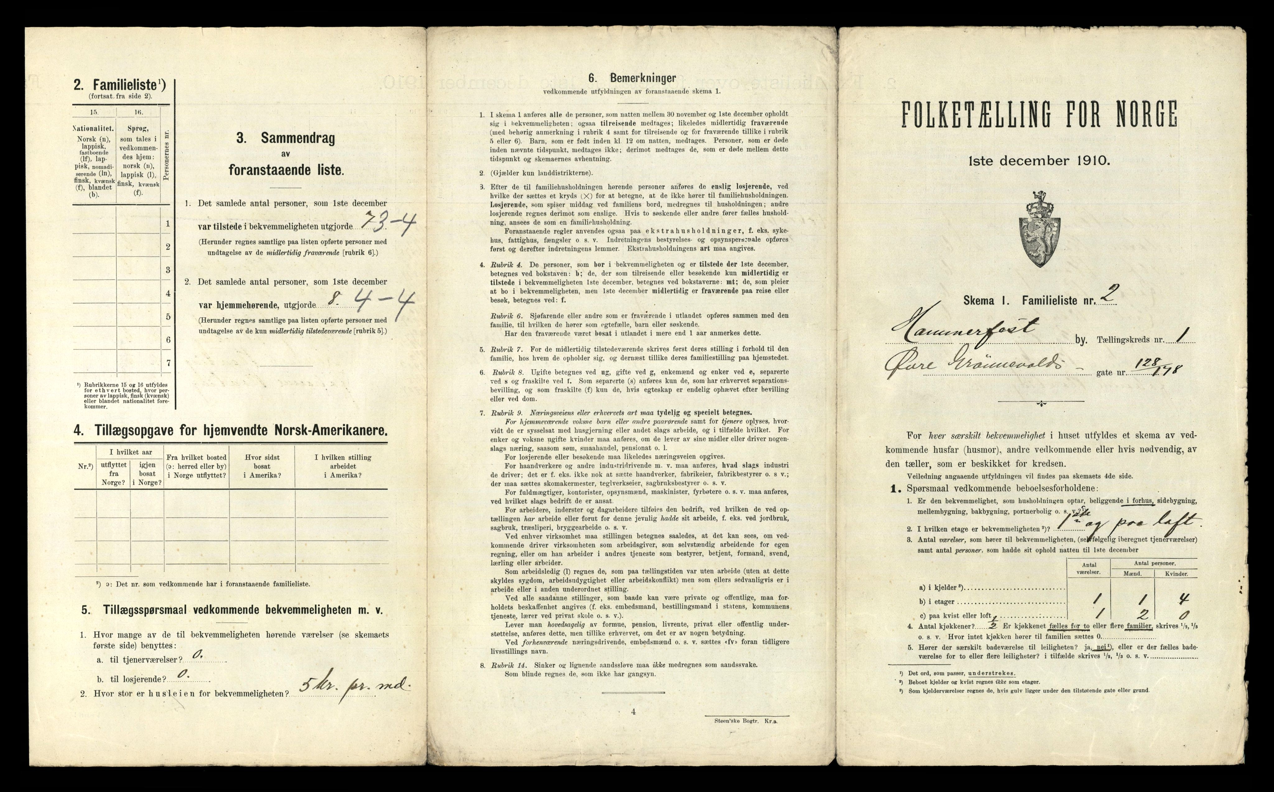 RA, 1910 census for Hammerfest, 1910, p. 28