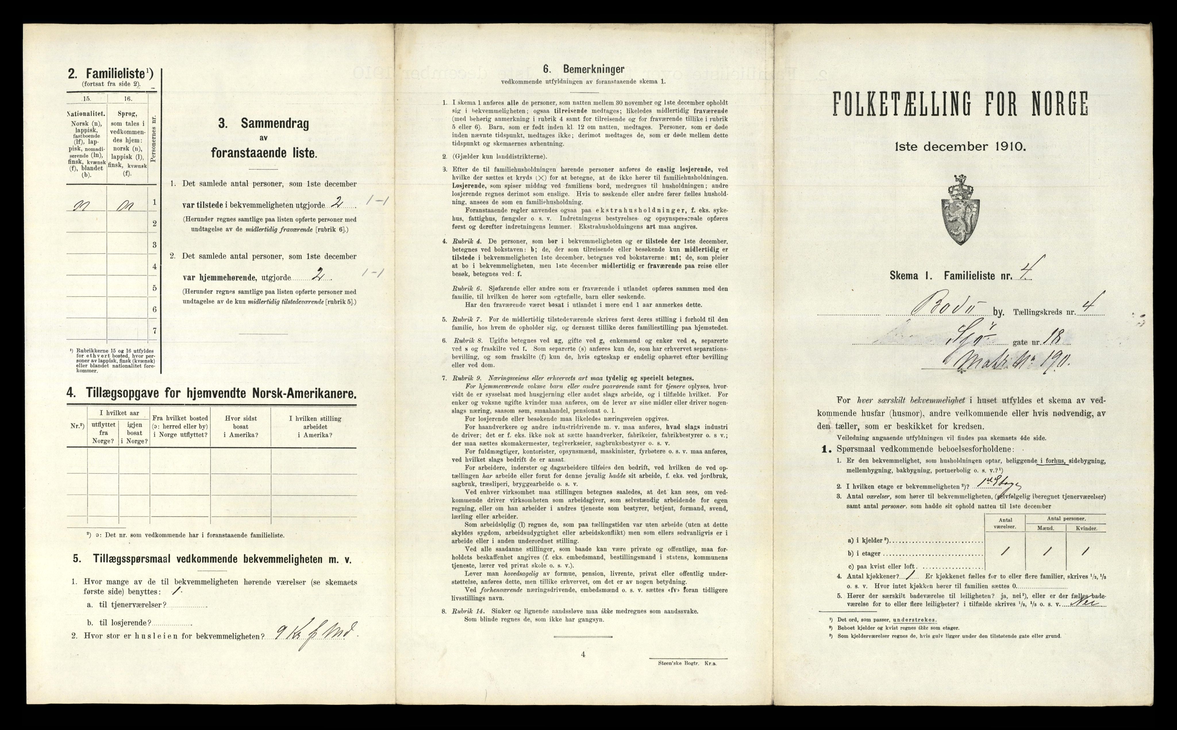 RA, 1910 census for Bodø, 1910, p. 975