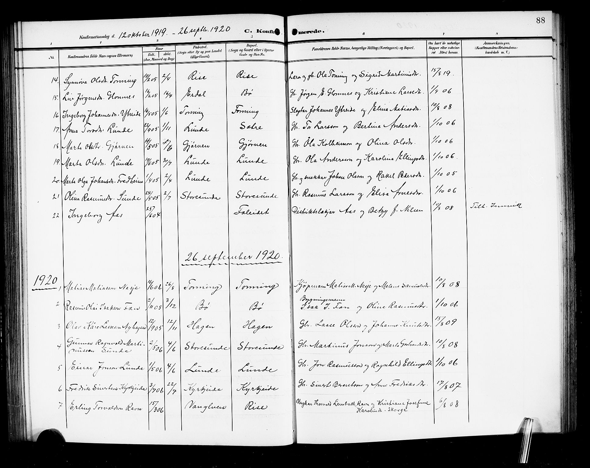 Stryn Sokneprestembete, SAB/A-82501: Parish register (copy) no. A 3, 1906-1924, p. 88