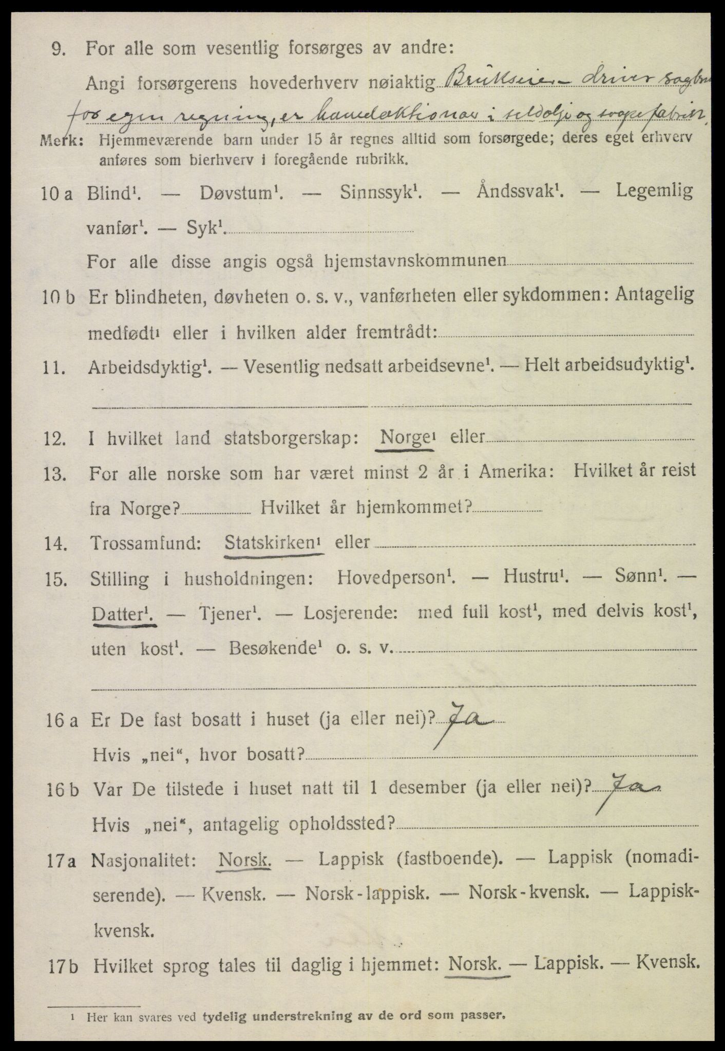 SAT, 1920 census for Otterøy, 1920, p. 3308