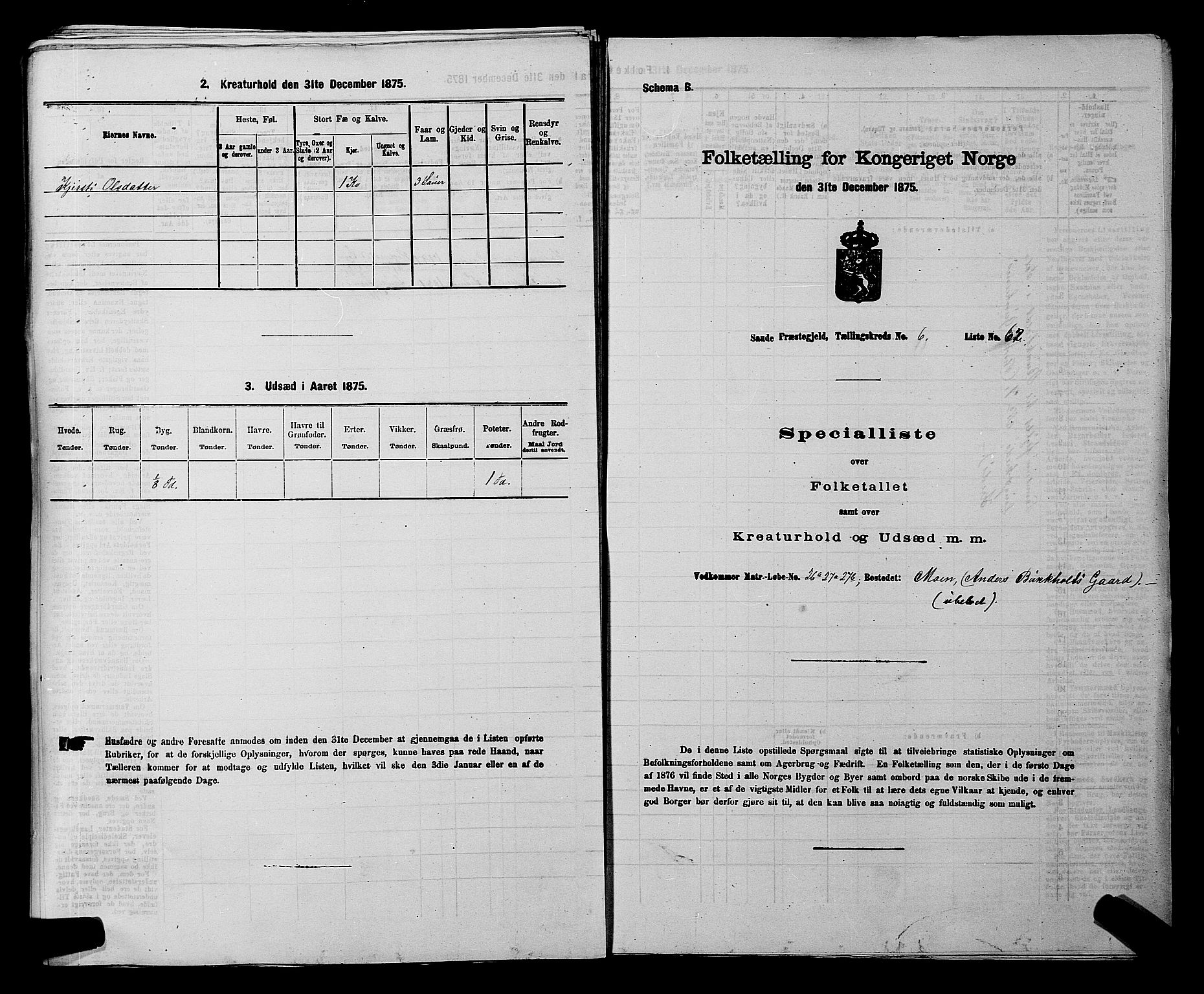 SAKO, 1875 census for 0822P Sauherad, 1875, p. 811