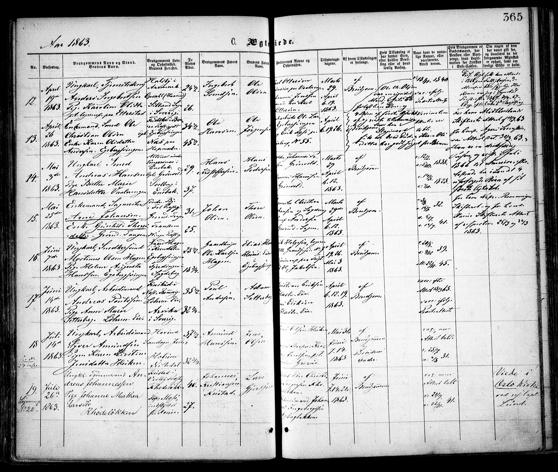 Østre Aker prestekontor Kirkebøker, SAO/A-10840/F/Fa/L0001: Parish register (official) no. I 1, 1861-1869, p. 365