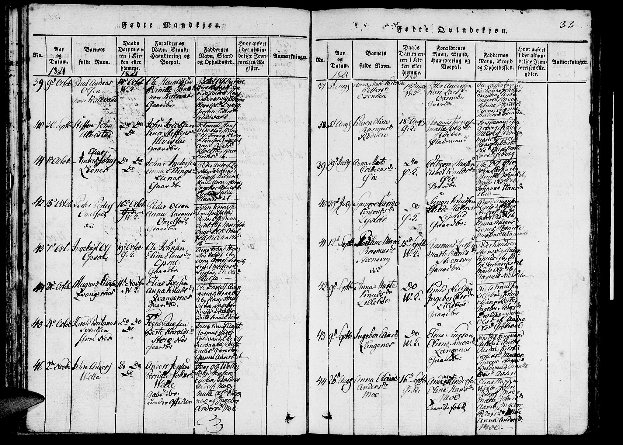 Ministerialprotokoller, klokkerbøker og fødselsregistre - Møre og Romsdal, AV/SAT-A-1454/511/L0138: Parish register (official) no. 511A05, 1817-1832, p. 33