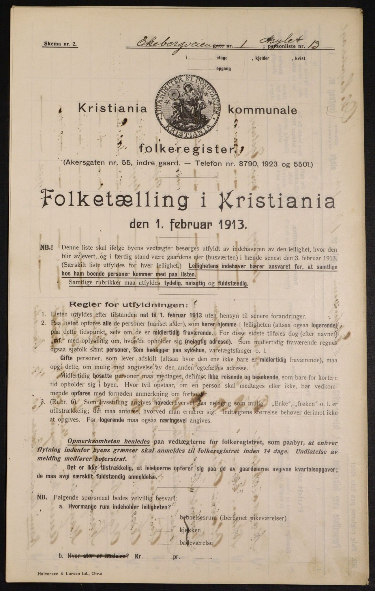 OBA, Municipal Census 1913 for Kristiania, 1913, p. 20202