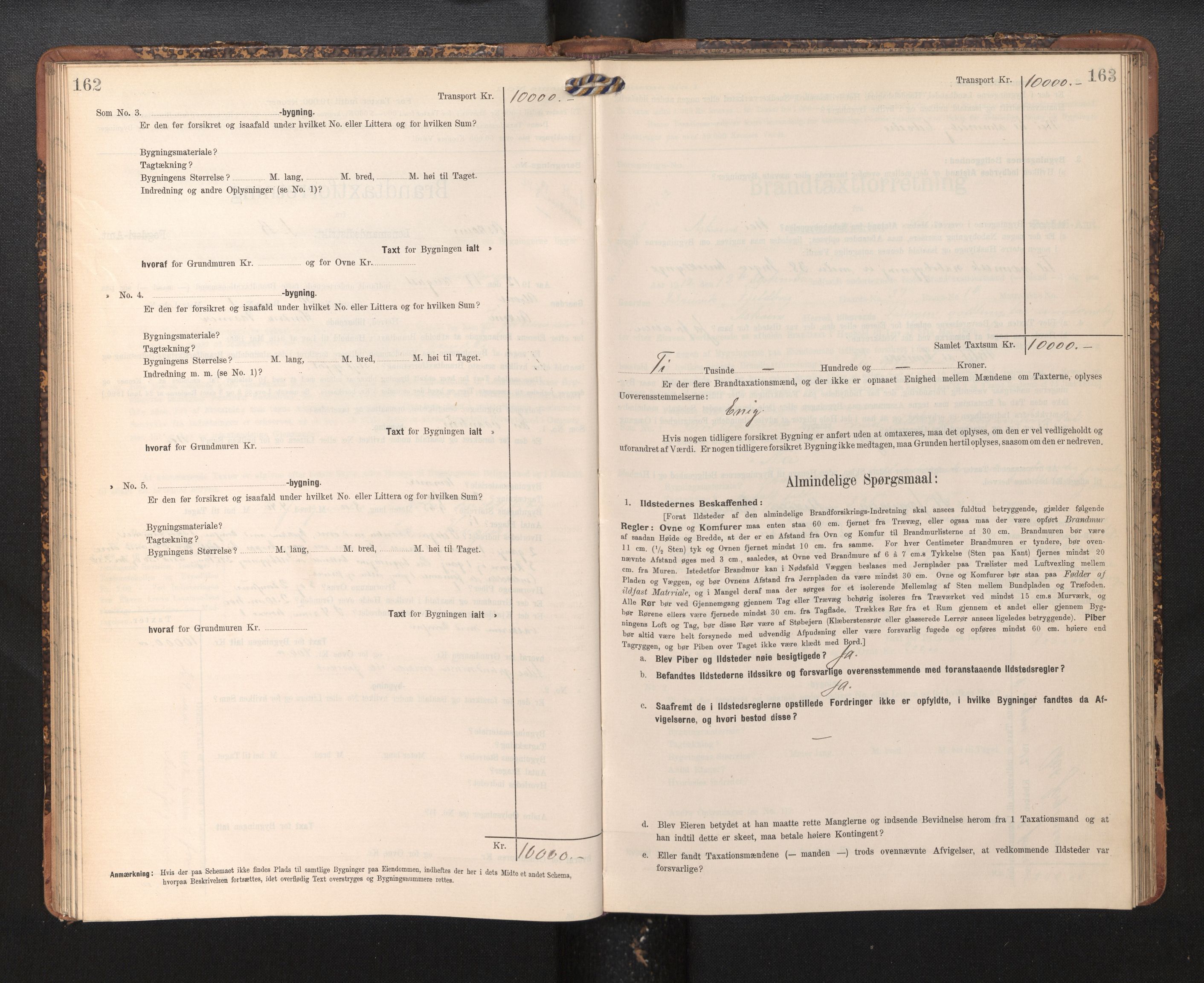 Lensmannen i Askøy, AV/SAB-A-31001/0012/L0005: Branntakstprotokoll, skjematakst, 1907-1915, p. 162-163