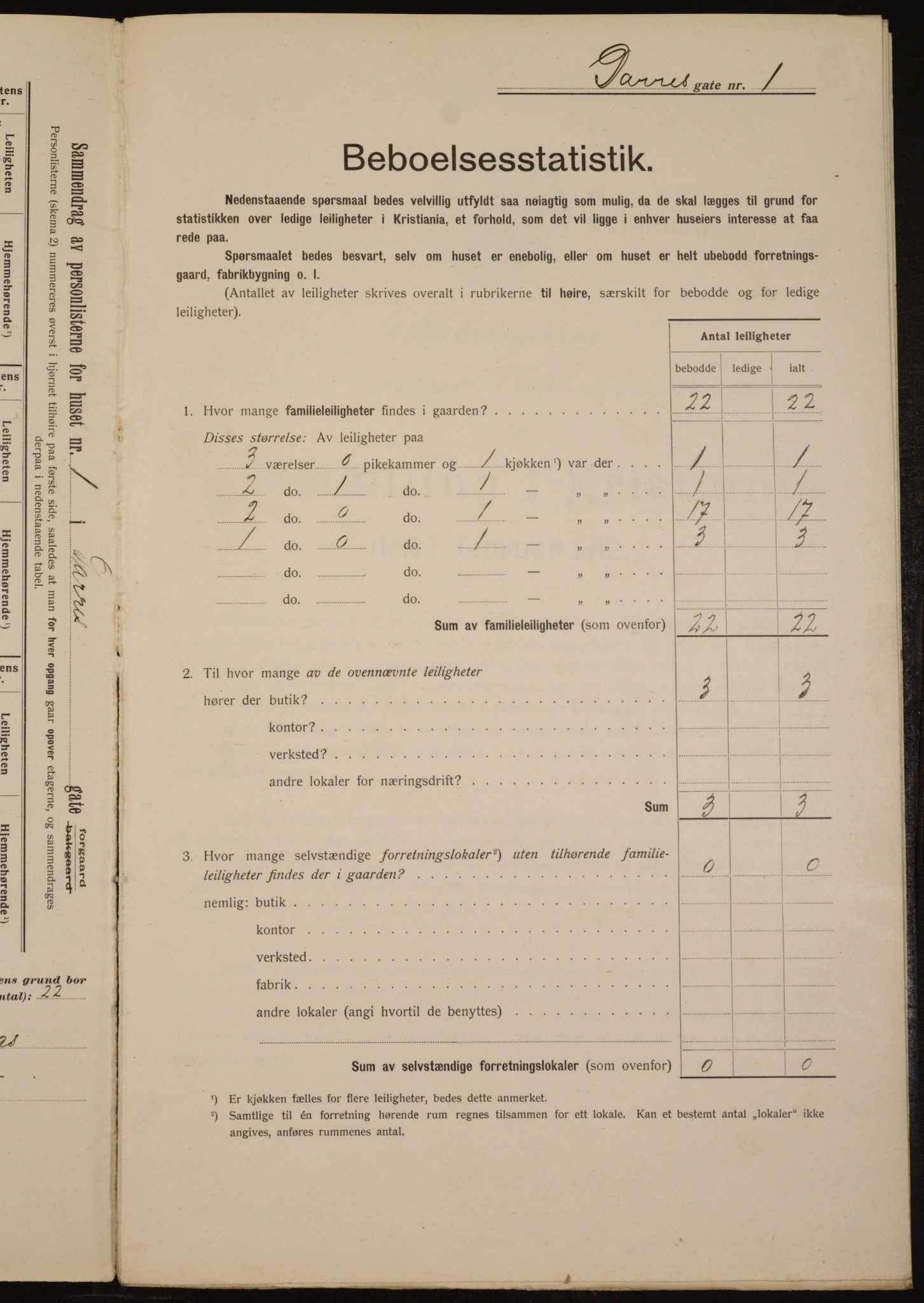 OBA, Municipal Census 1912 for Kristiania, 1912, p. 15243