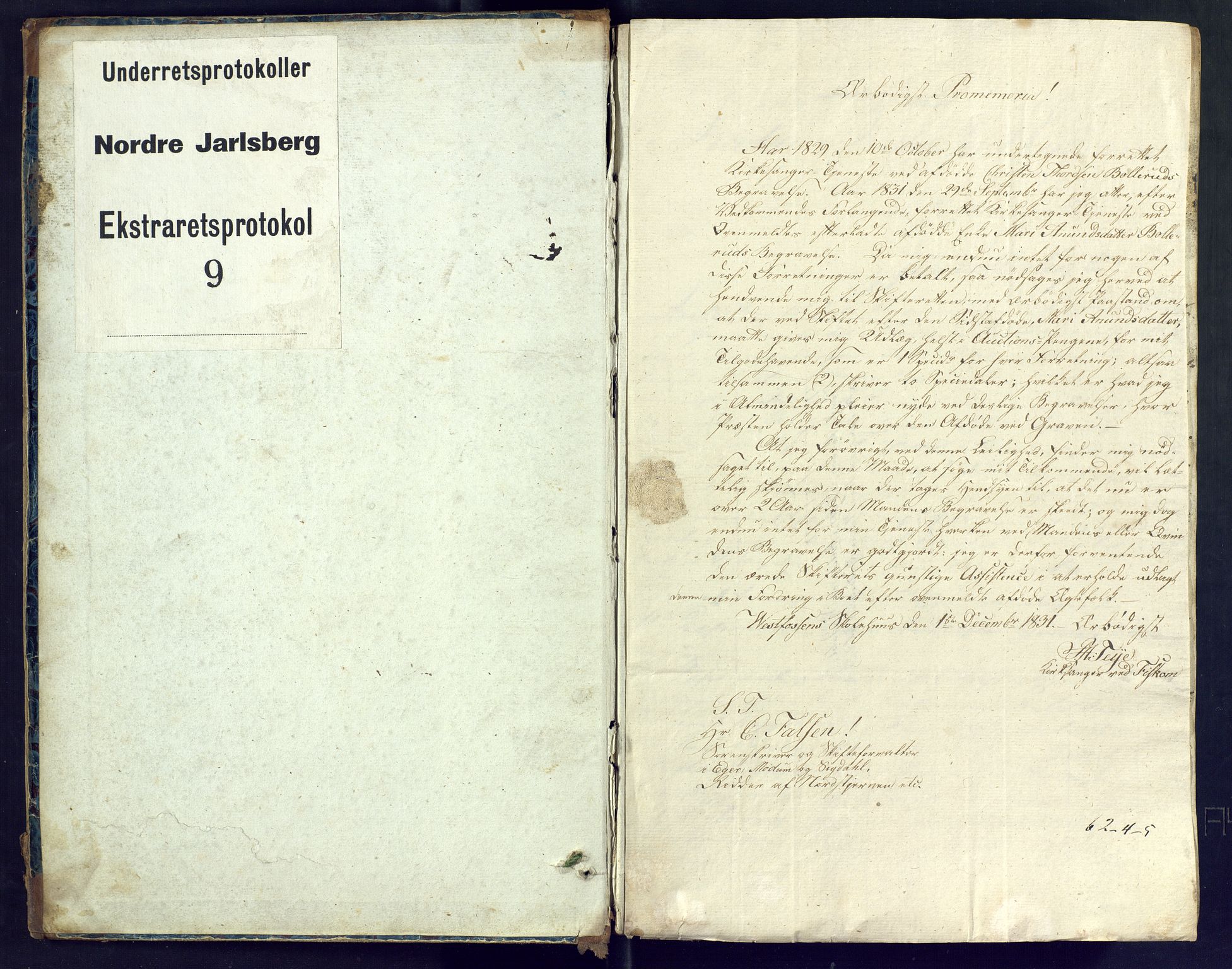 Nordre Jarlsberg sorenskriveri, AV/SAKO-A-80/F/Fb/Fba/L0009: Ekstrarettsprotokoll, 1847-1850