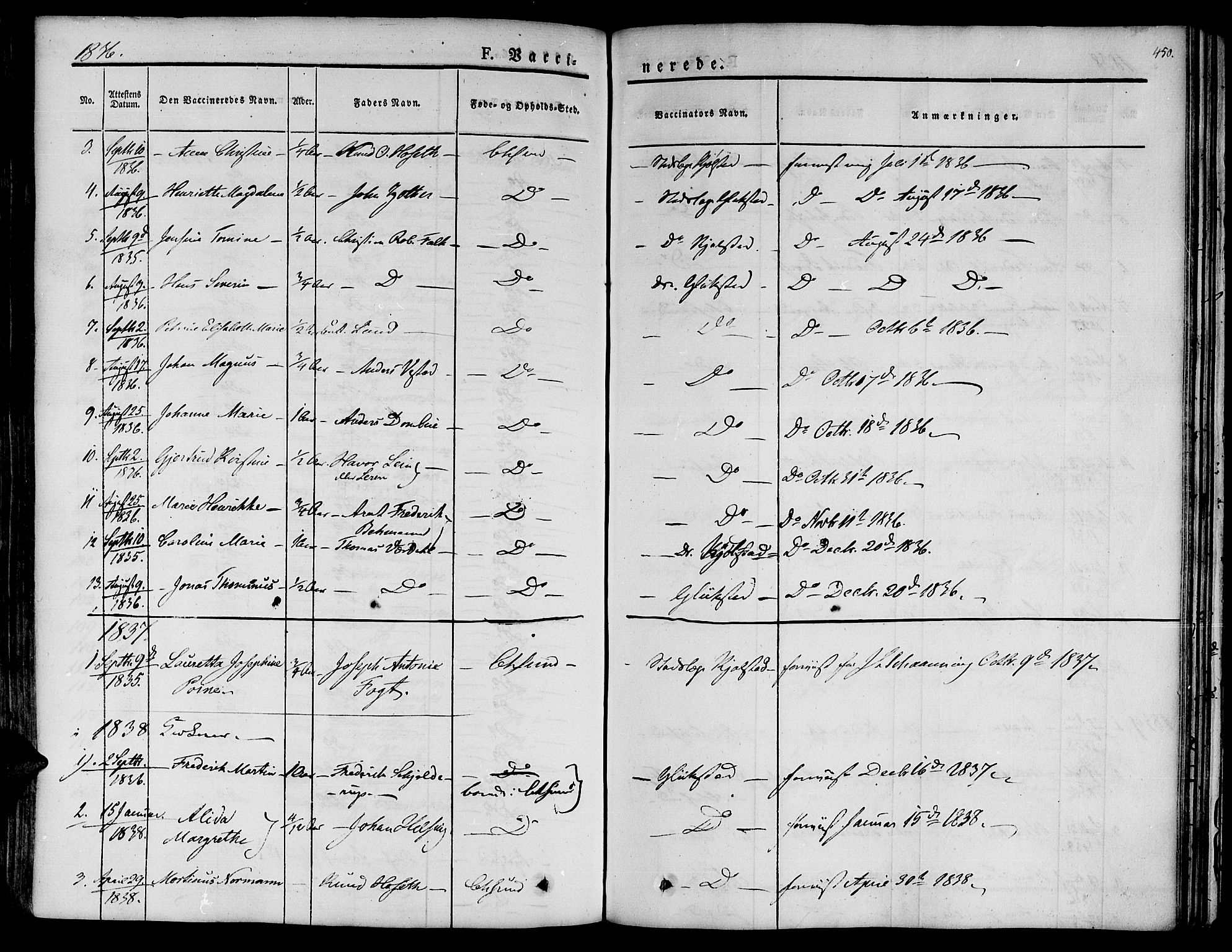 Ministerialprotokoller, klokkerbøker og fødselsregistre - Møre og Romsdal, SAT/A-1454/572/L0843: Parish register (official) no. 572A06, 1832-1842, p. 450