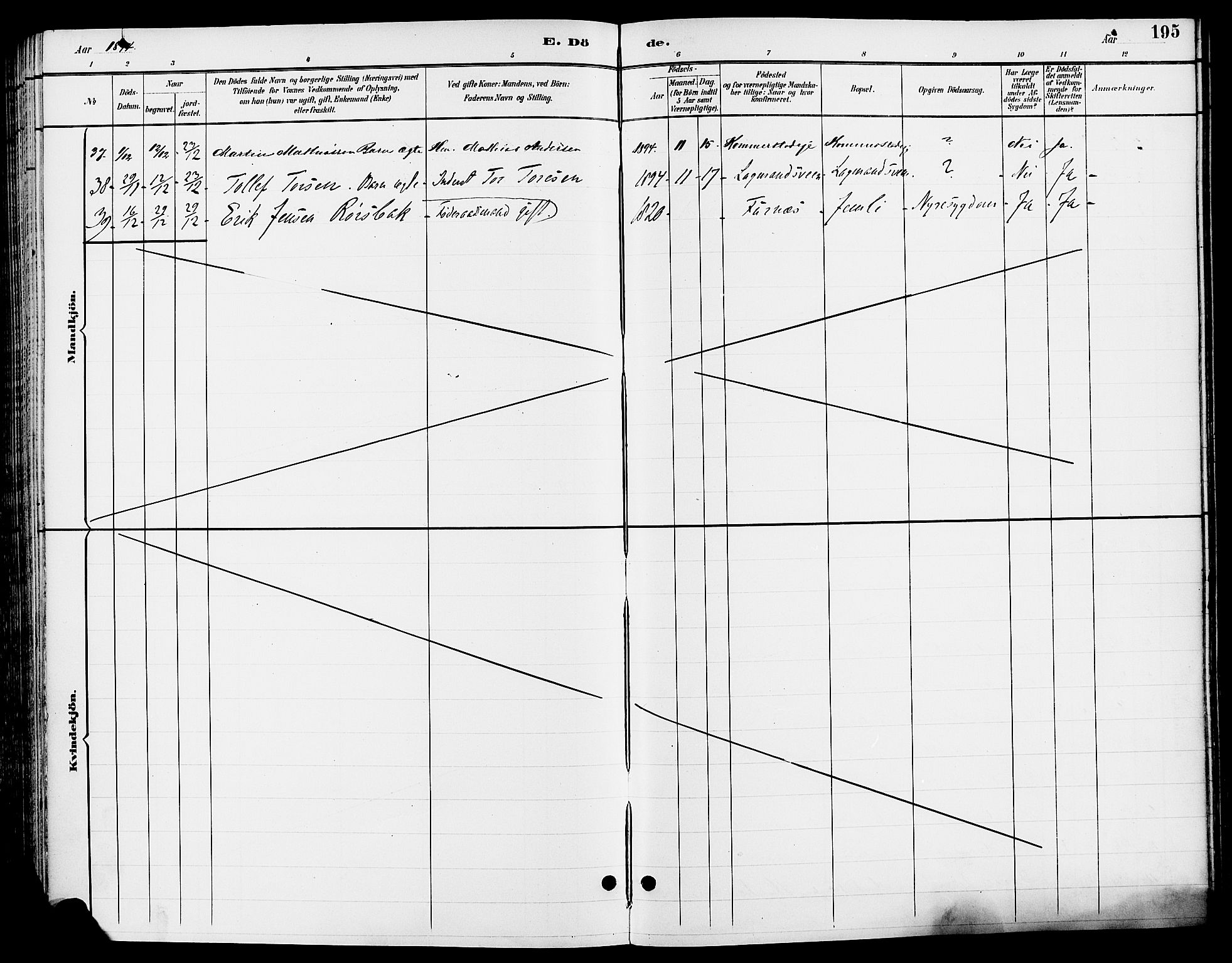 Ringsaker prestekontor, AV/SAH-PREST-014/L/La/L0014: Parish register (copy) no. 14, 1891-1904, p. 195