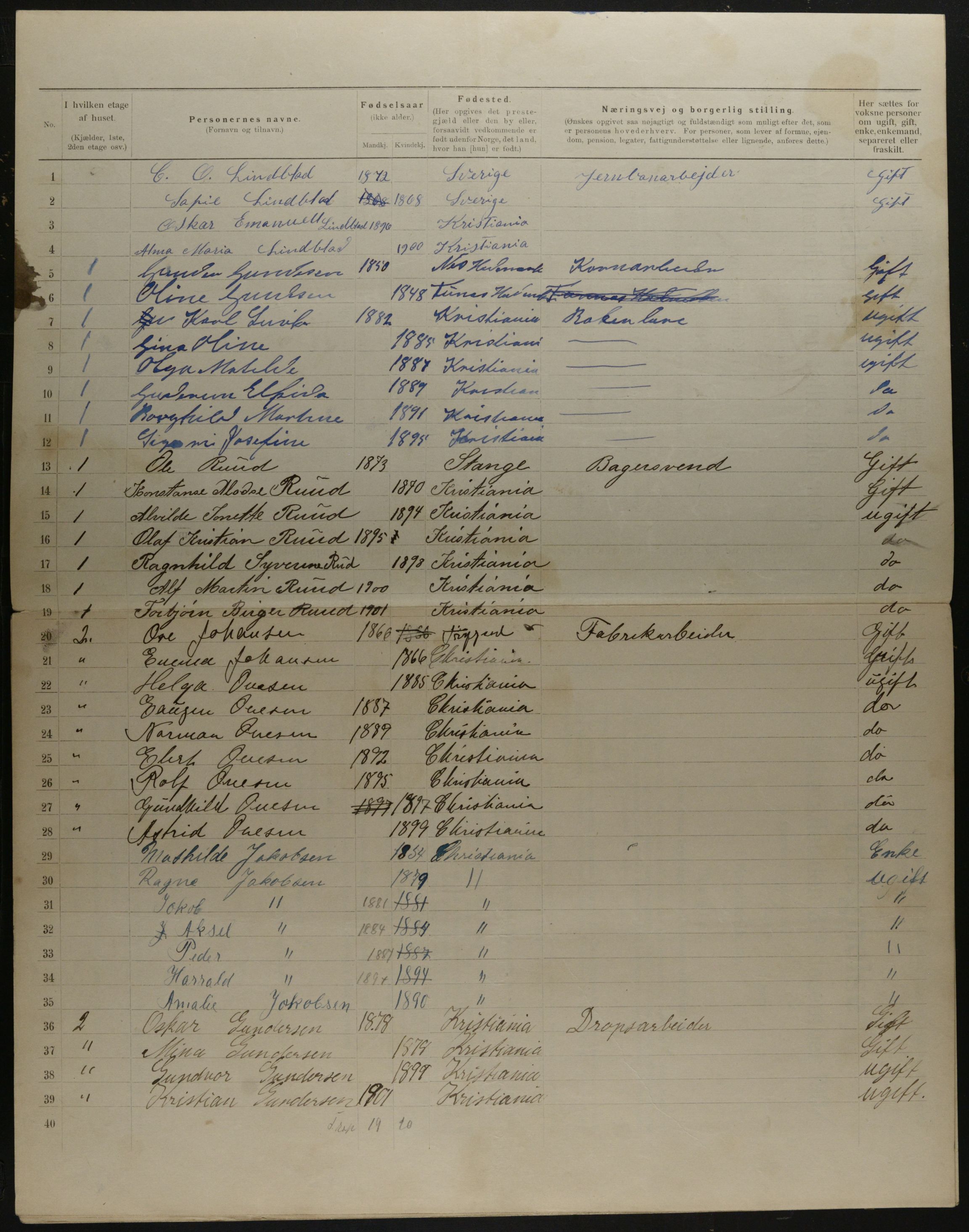 OBA, Municipal Census 1901 for Kristiania, 1901, p. 17727