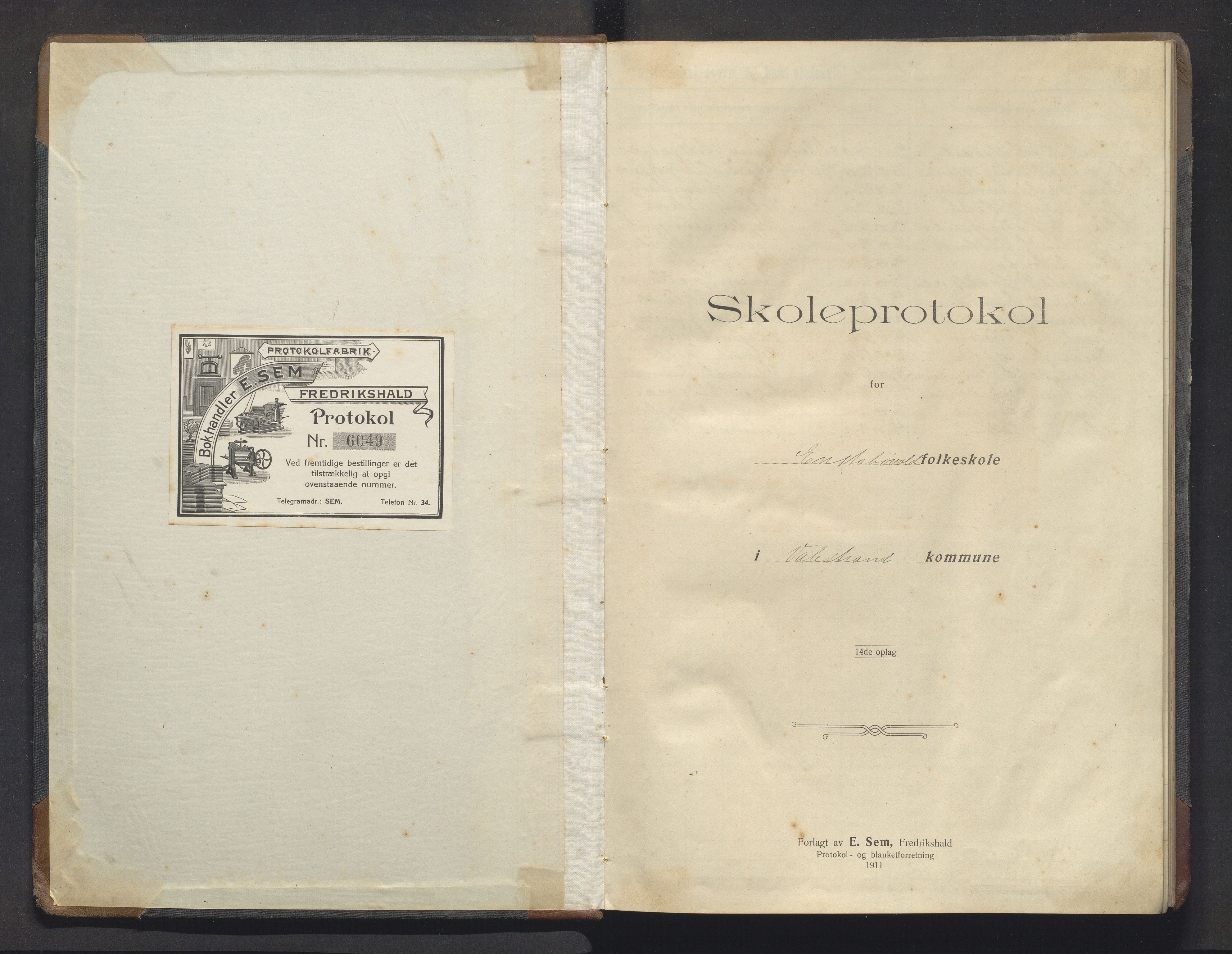 Valestrand kommune. Barneskulane, IKAH/1217-231/F/Fa/L0009: Skuleprotokoll for Enstabøvoll folkeskule, 1913-1928